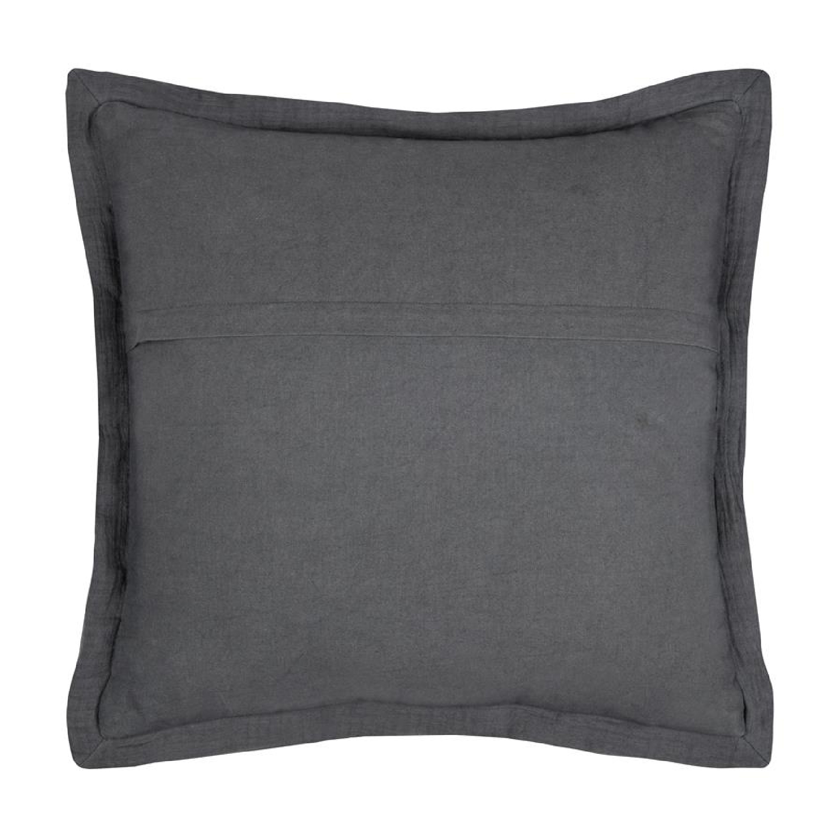 Coussin carré uni en gaze de coton surpiquée — vue 3