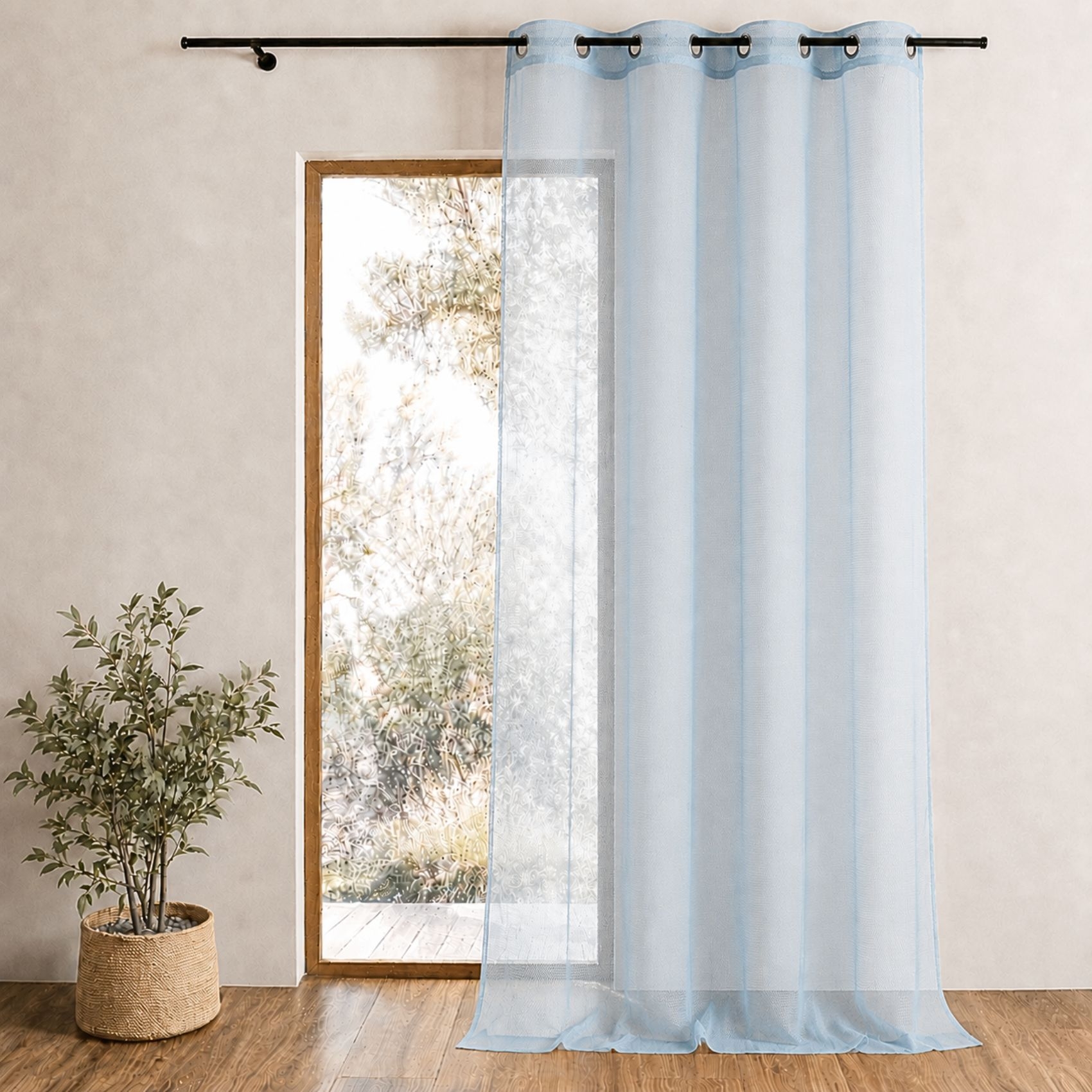 Voilage uni en maille filet