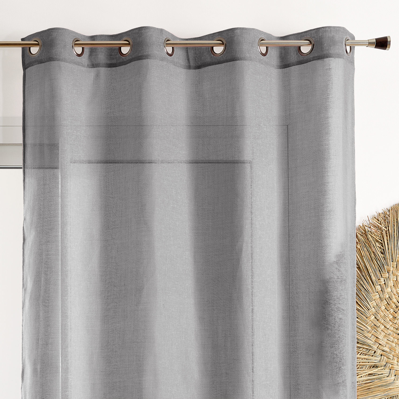 Voilage poly-lin uni  fluide — vue 4