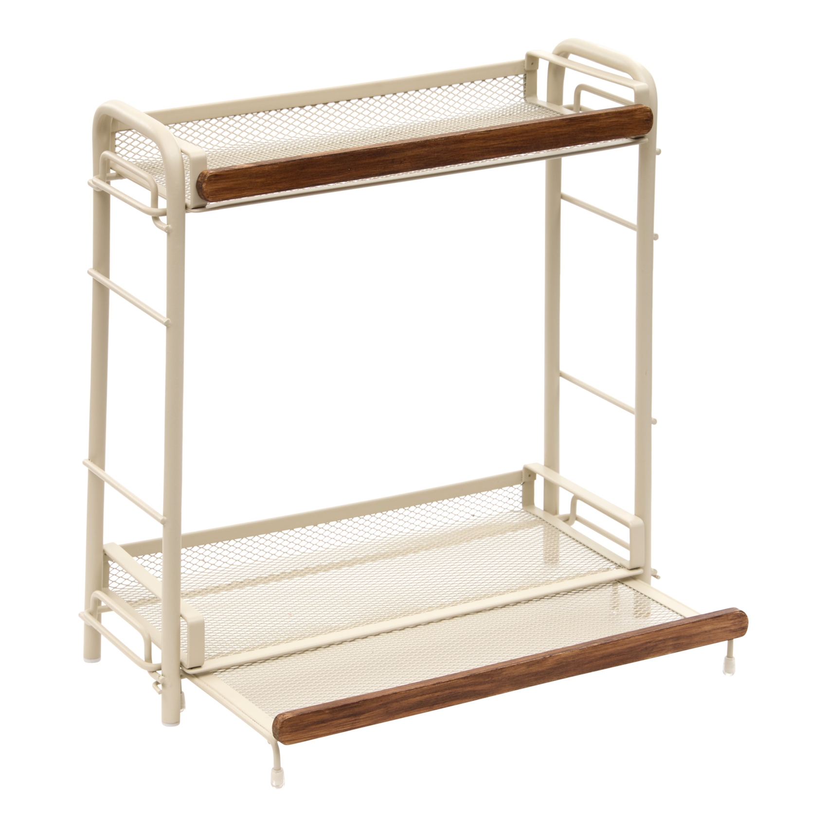 Etagère 2 niveaux amovibles en métal avec porte-rouleau