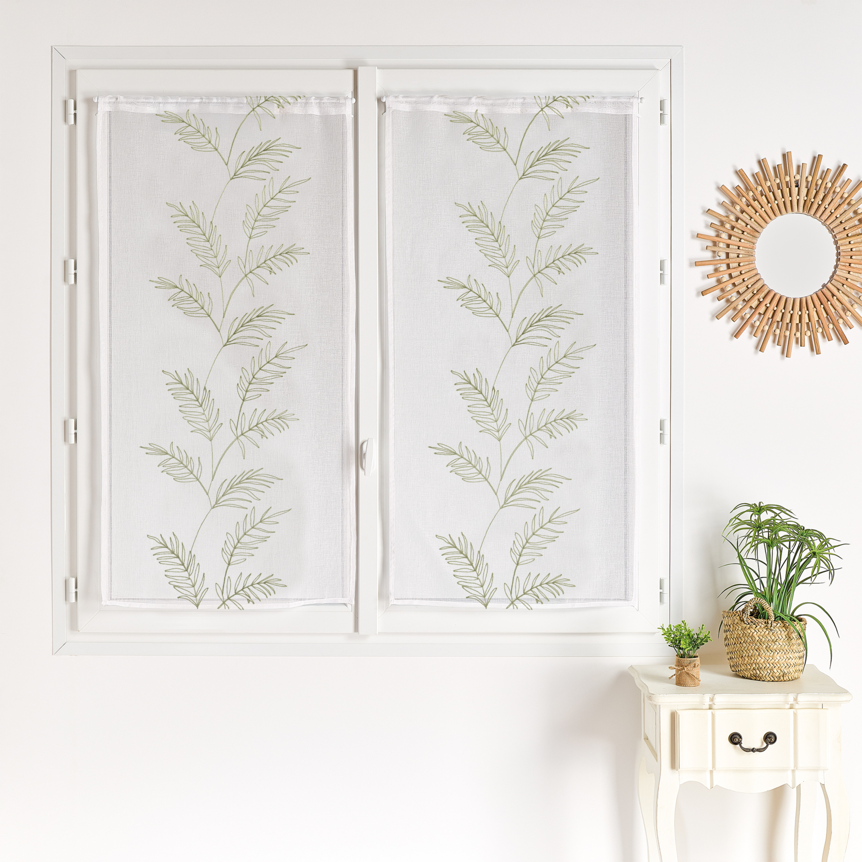 Paire voilages avec motif feuilles brodées — vue 6