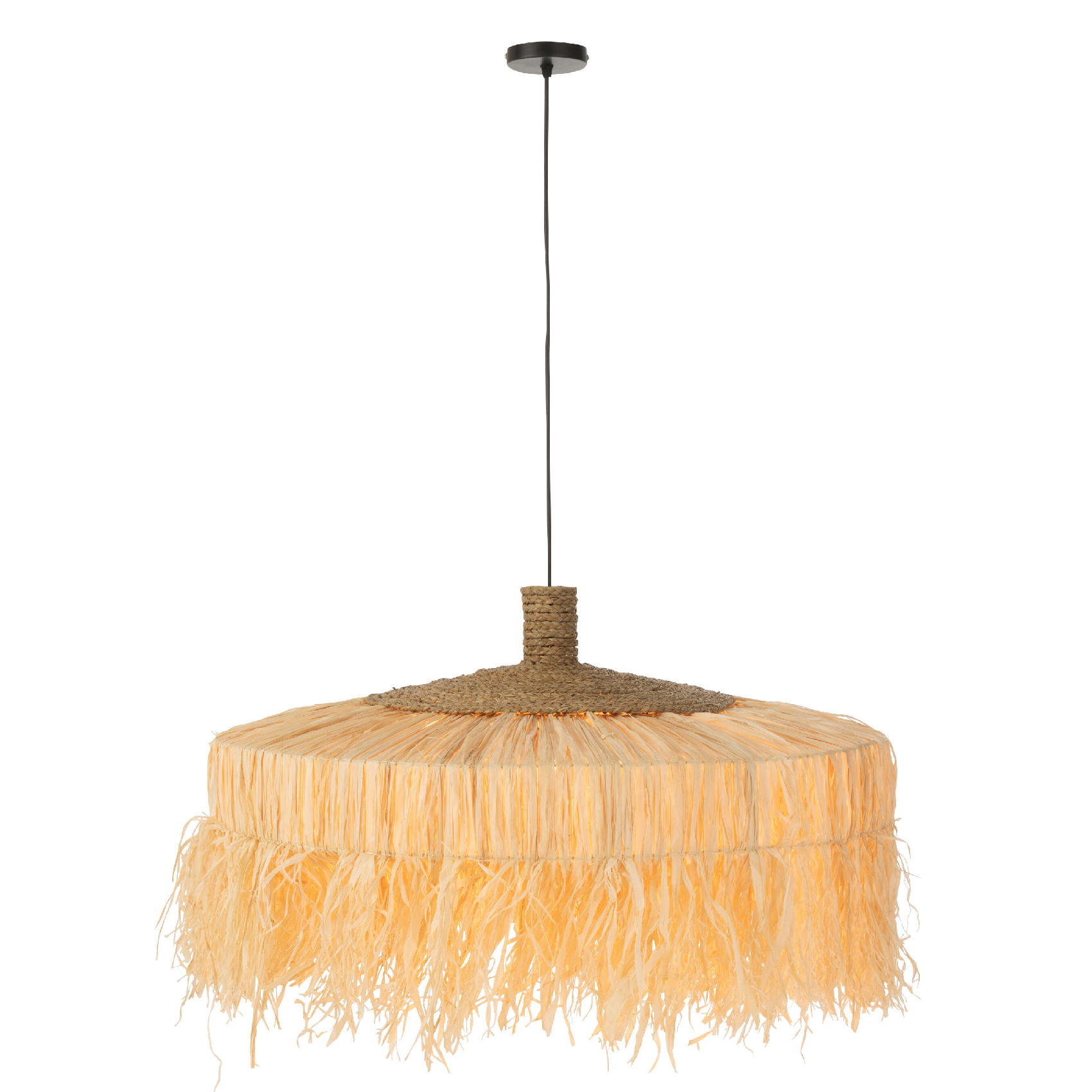 Suspension ronde en raphia — vue 4