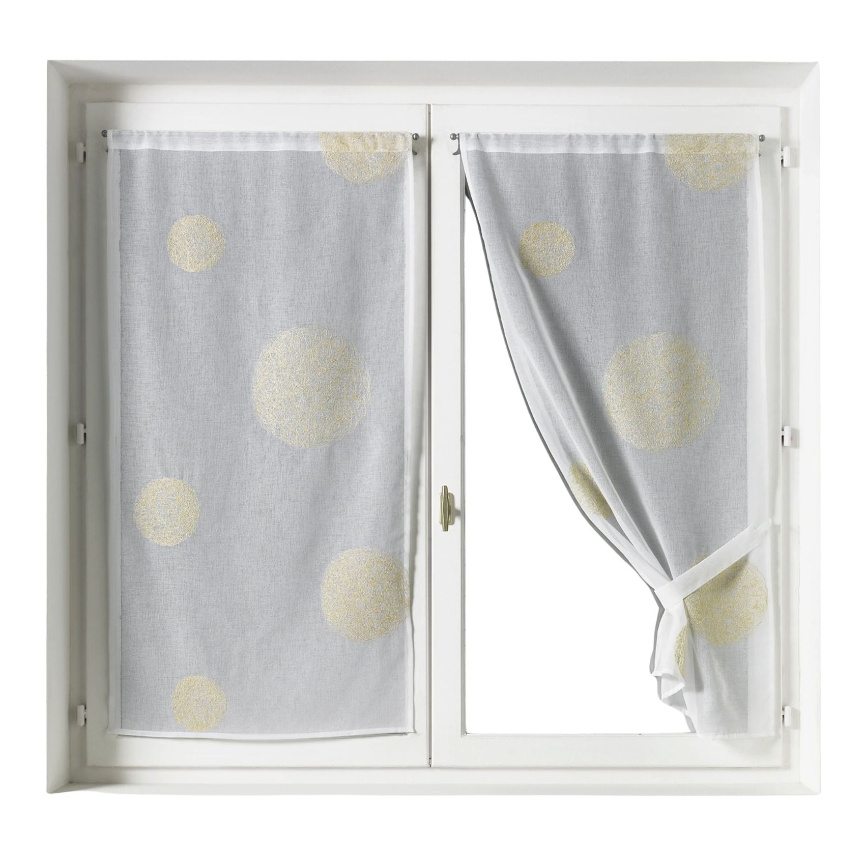 Petit Voilage Brodé fil lurex 'Ronds' — vue 4