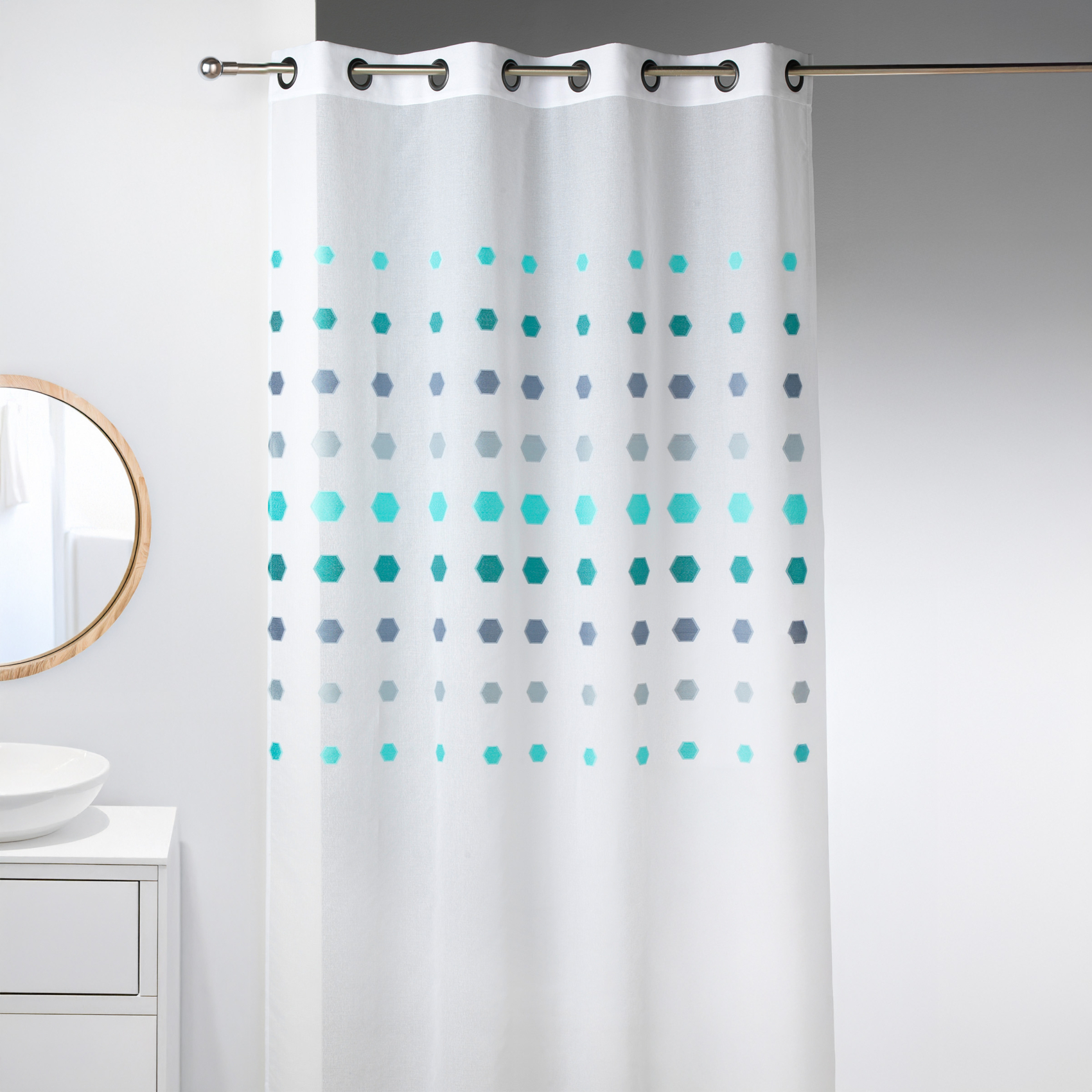 Voilage fantaisie à pois géométriques — vue 5