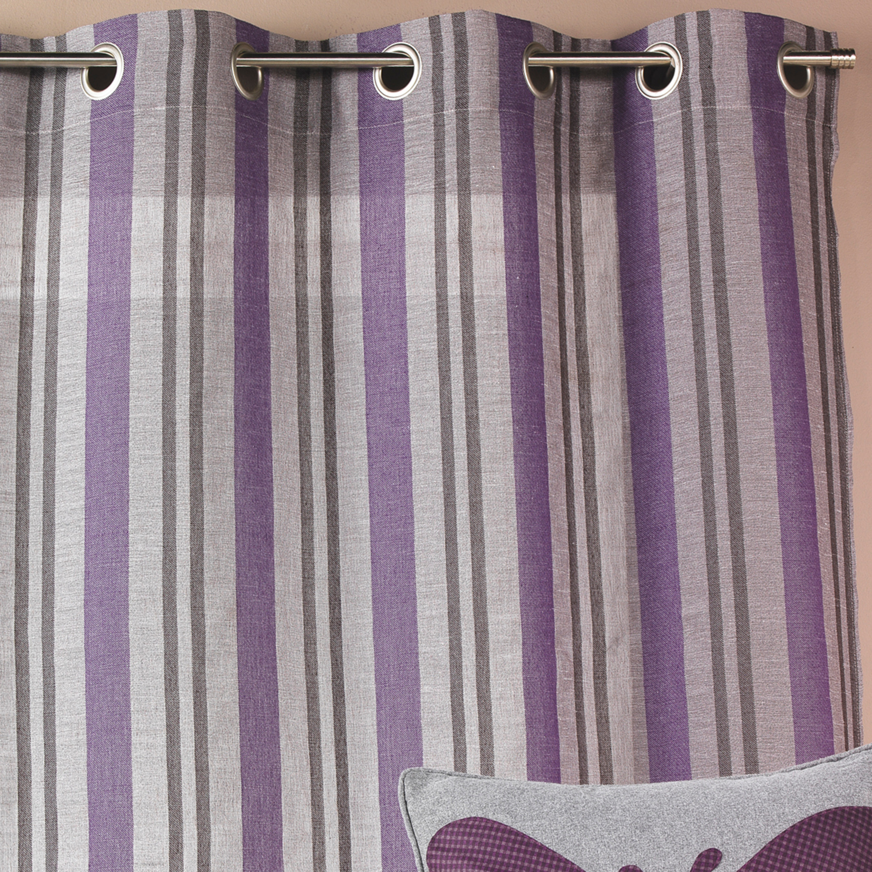 Voilage en étamine rayée verticale — vue 4