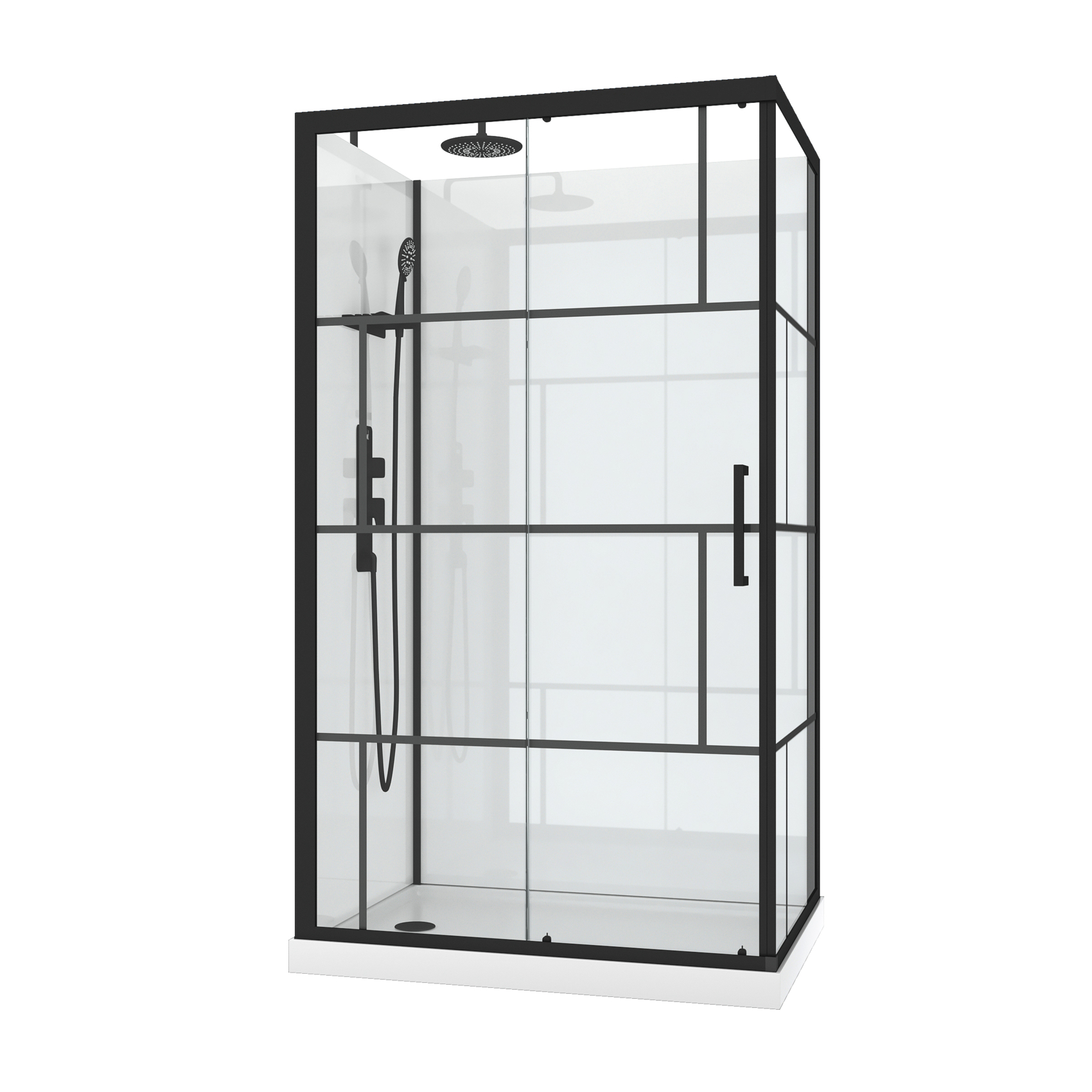 Cabine de douche rectangulaire portes coulissantes graphique
