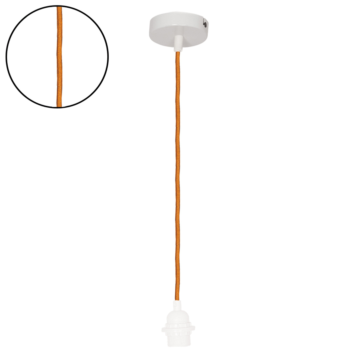 Suspension avec douille blanche et câble tissé — vue 3