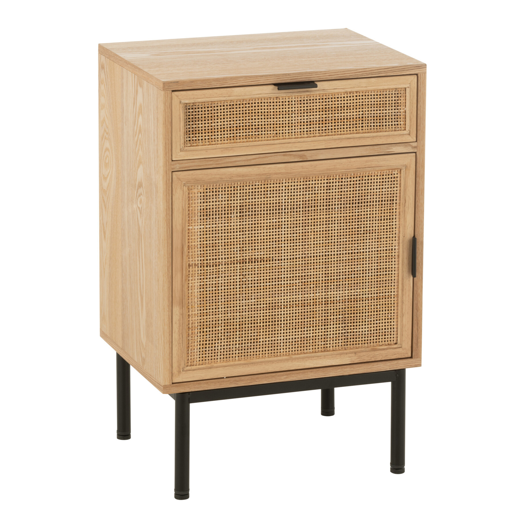 Table de chevet cannage bois