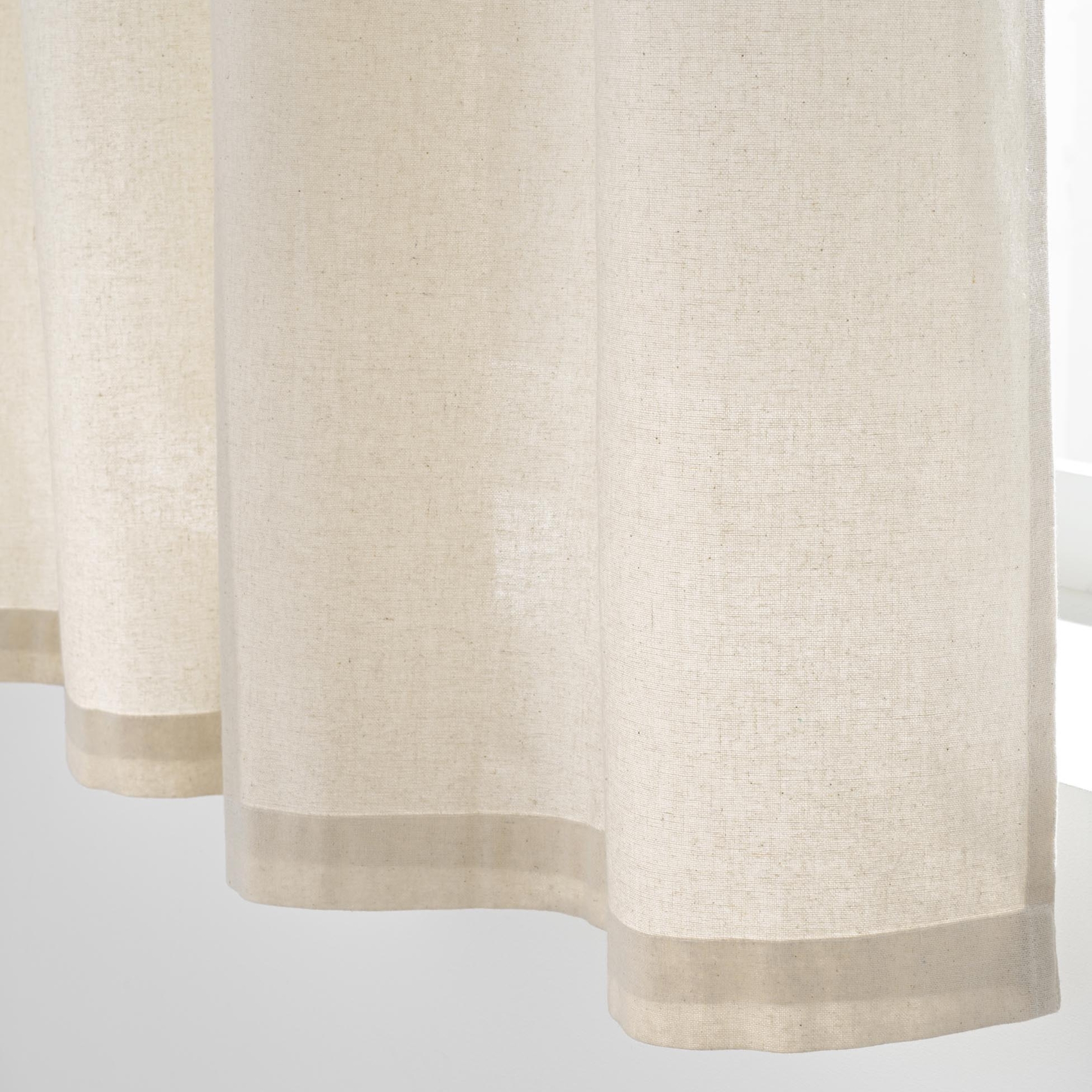 Rideau court à œillets en coton avec top tissé et franges — vue 3