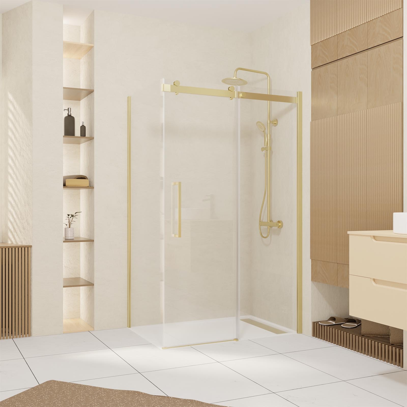 Porte de douche coulissante en verre trempé — vue 6