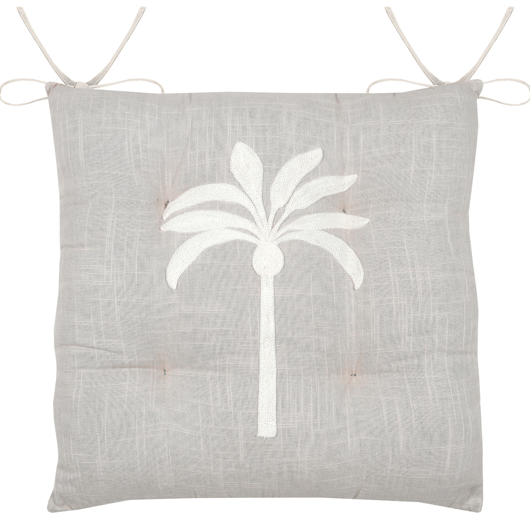 Galette de chaise brodée motif palmier