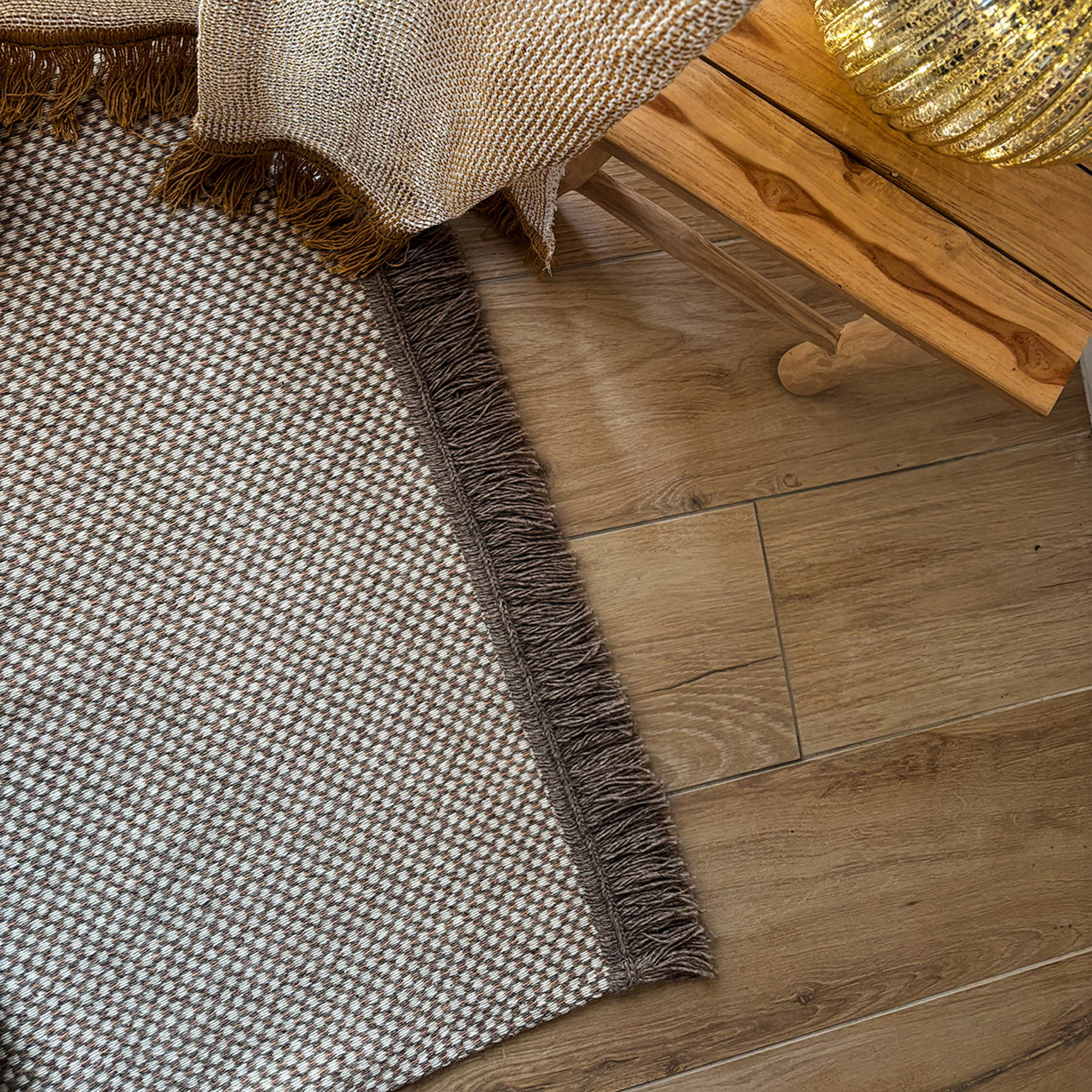 Tapis en laine et coton à motif géométrique — vue 5