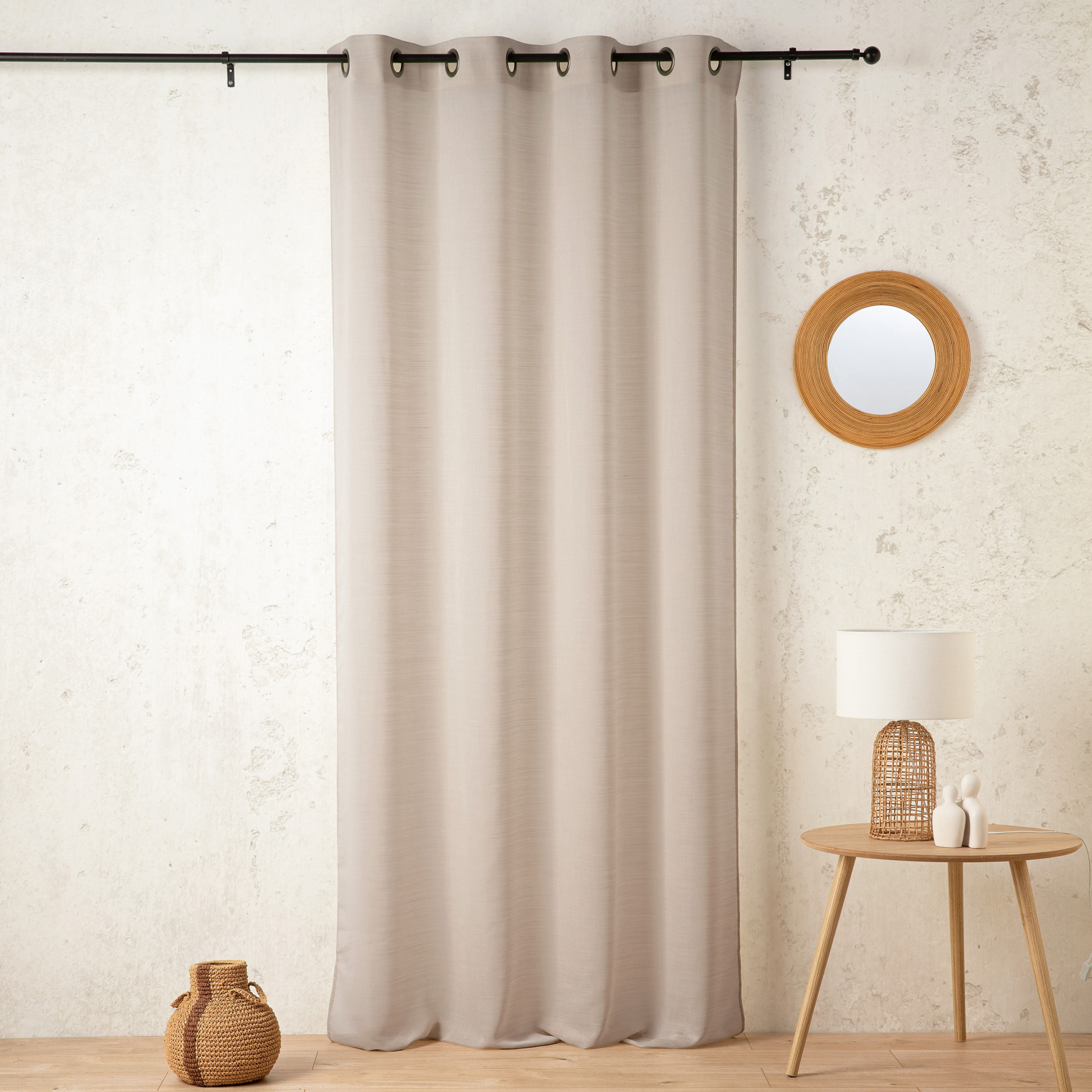 Voilage uni en laine avec oeillets — vue 5