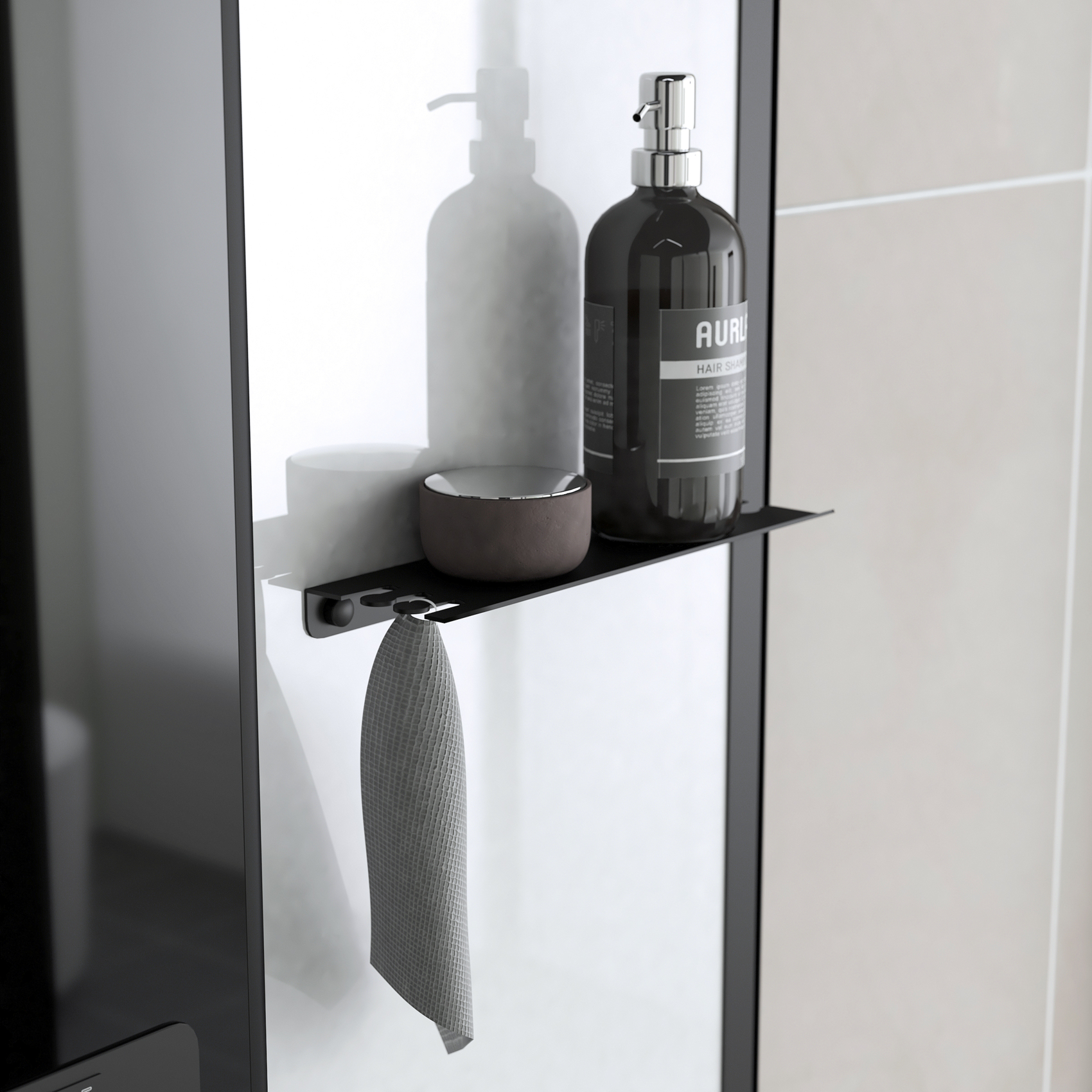 Cabine de douche hammam 1/4 de cercle hydromassant — vue 4