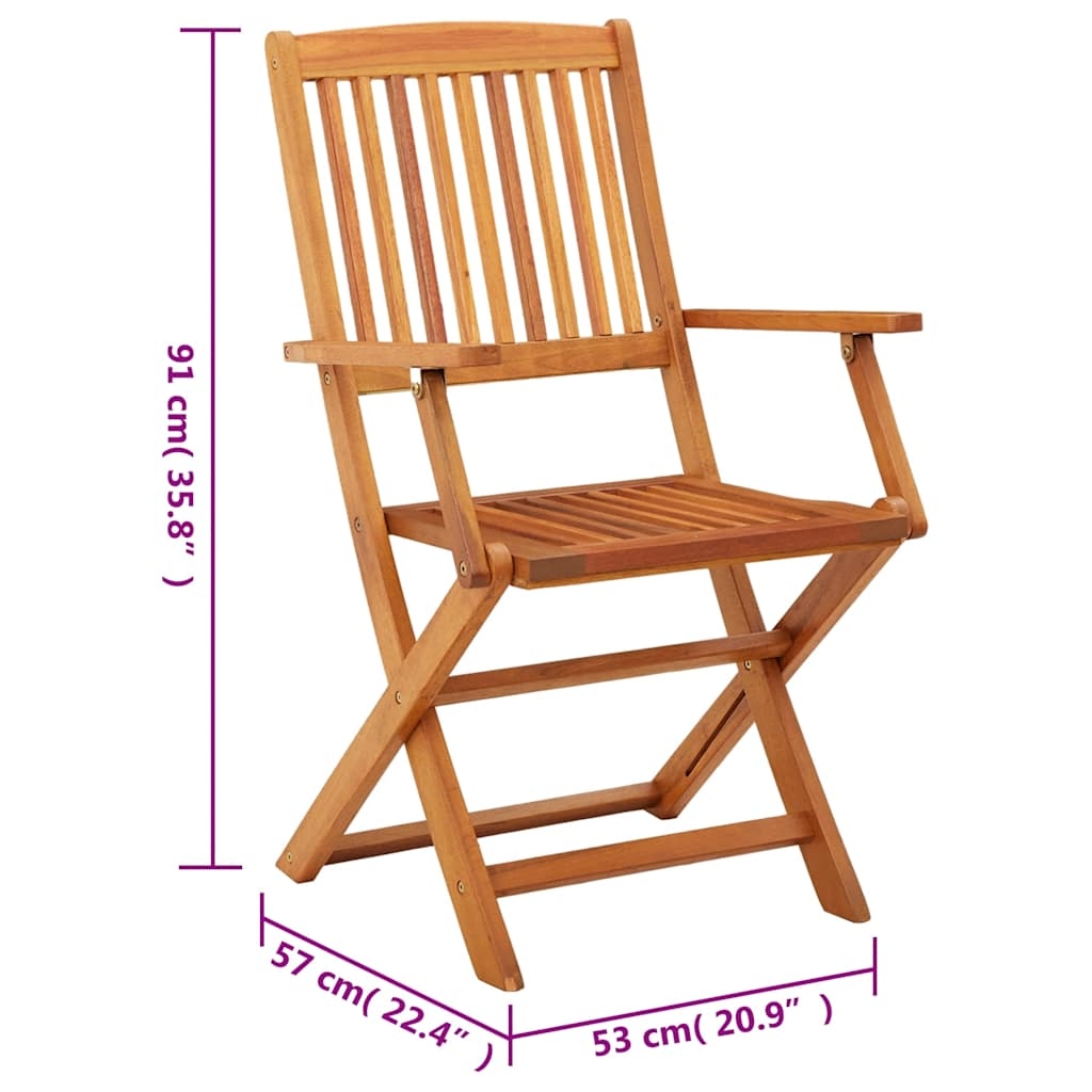 Lot de 4 chaises de jardin pliantes en bois — vue 3