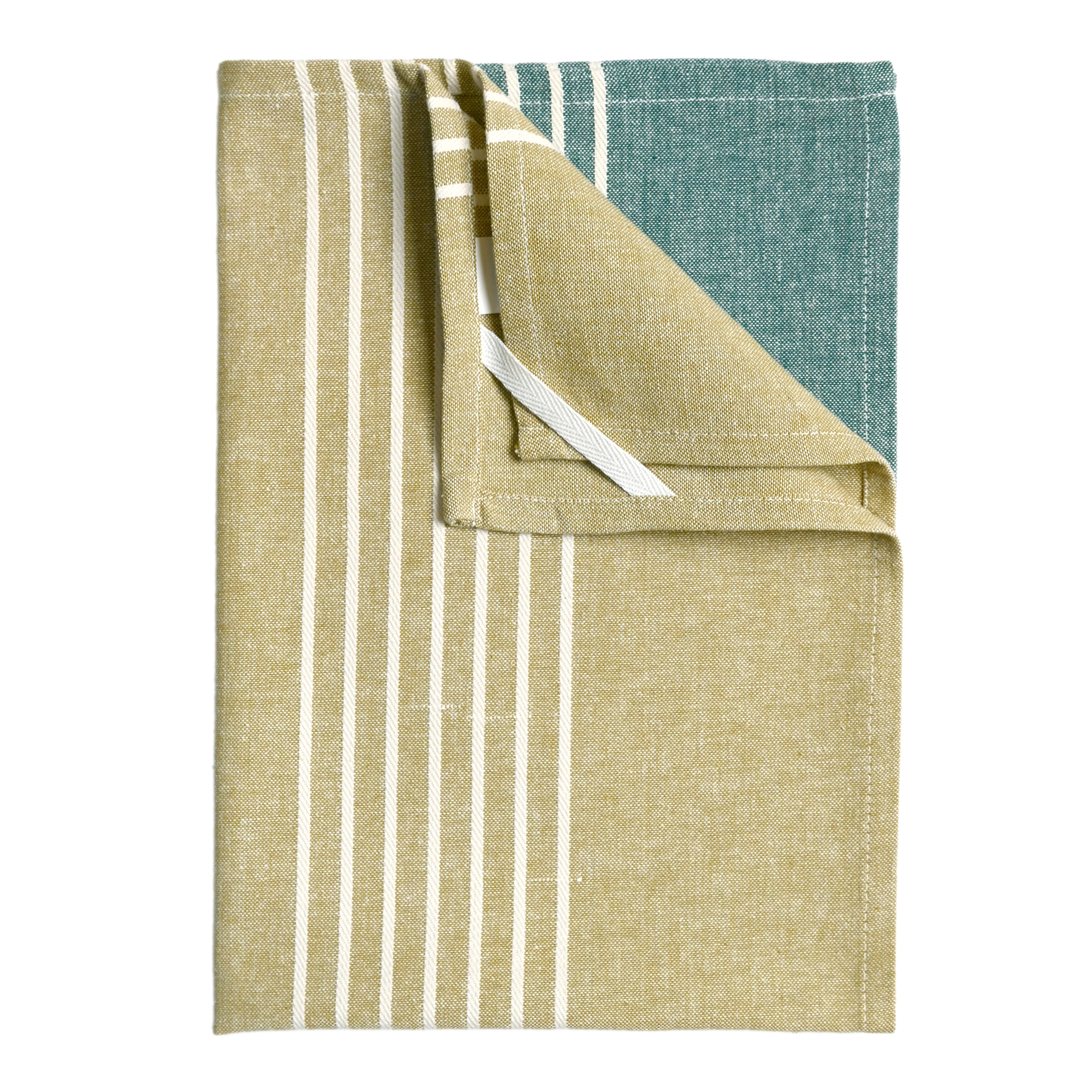 Torchon de cuisine en coton à rayures bicolores