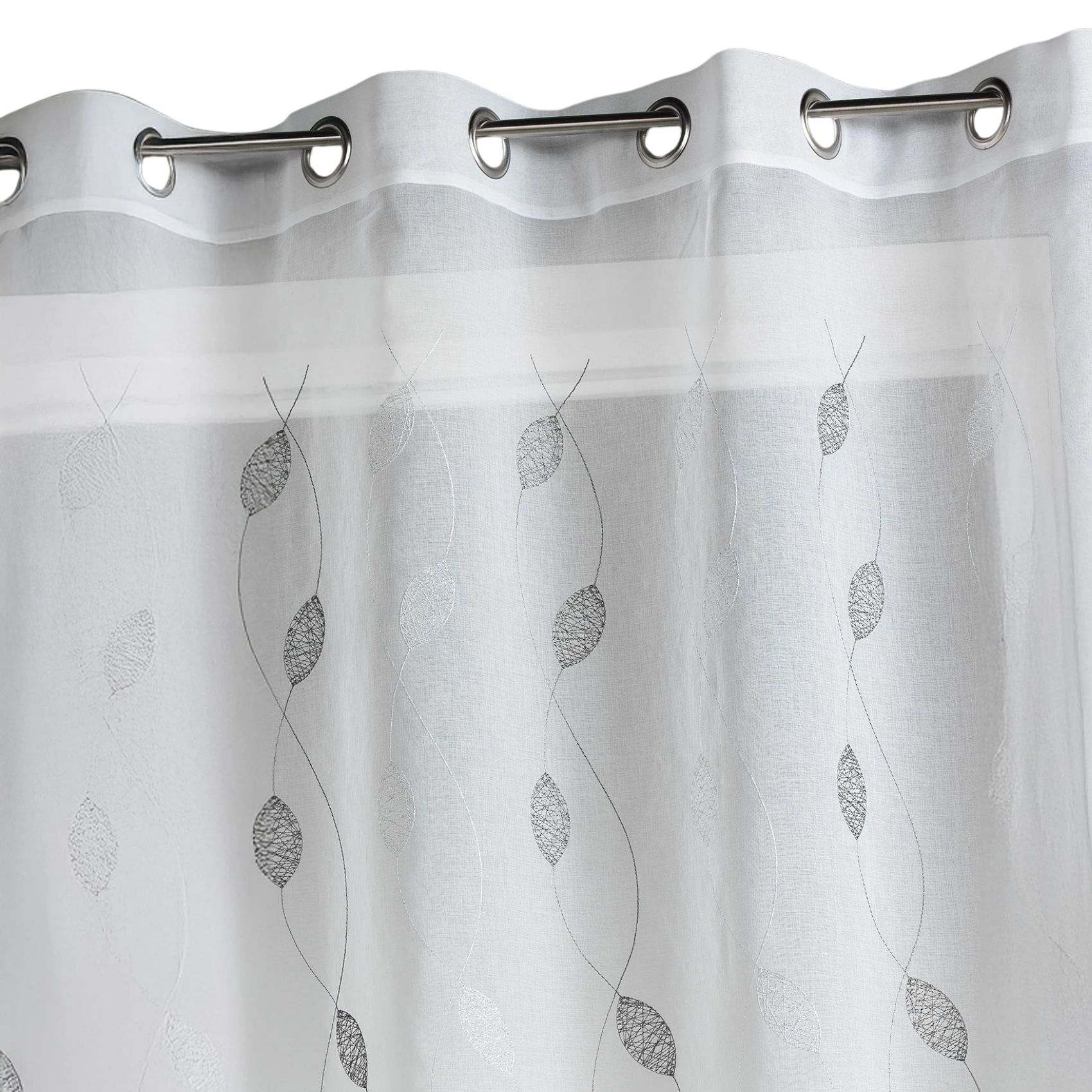 Voilage brodé à motifs feuilles — vue 3