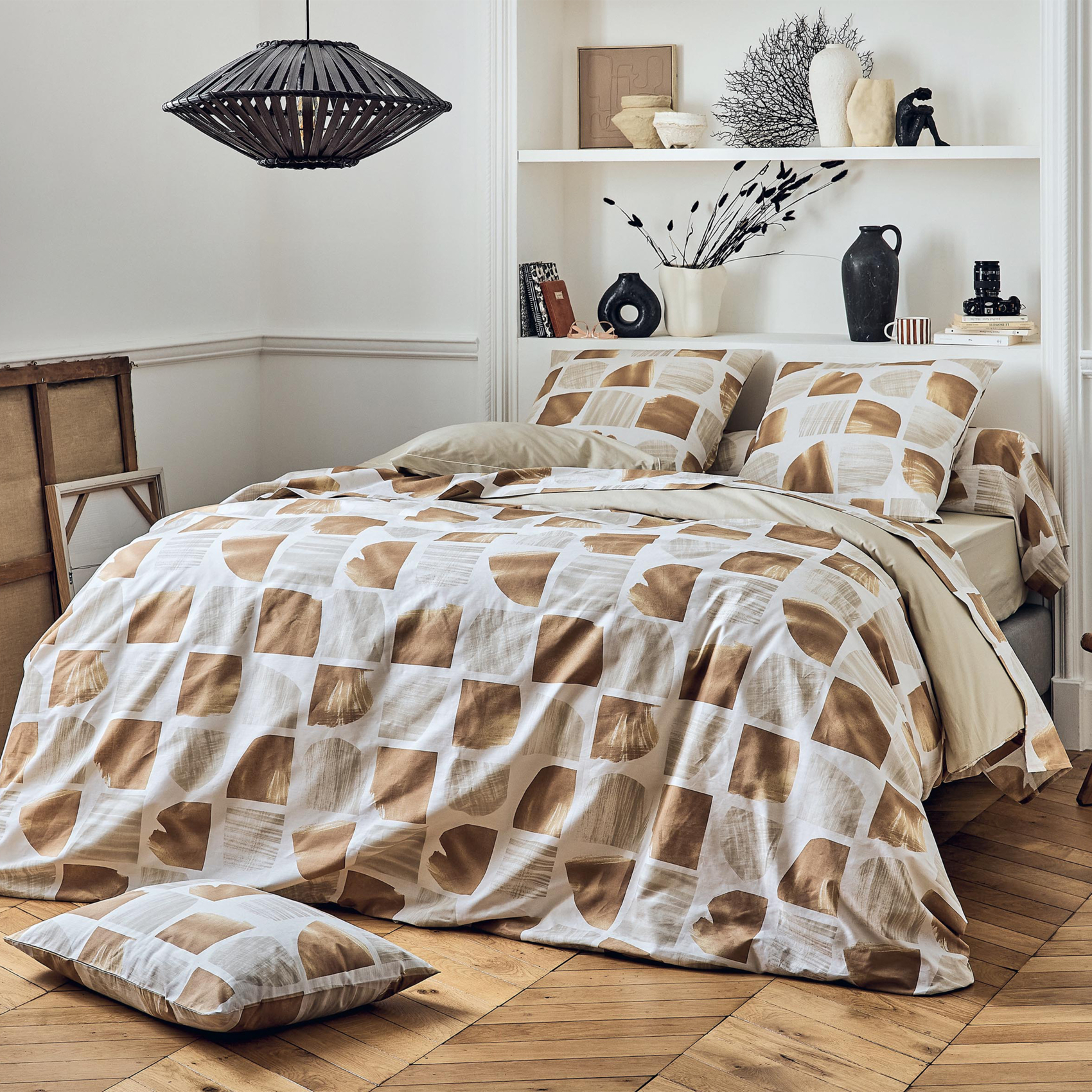 Housse de couette coton graphique