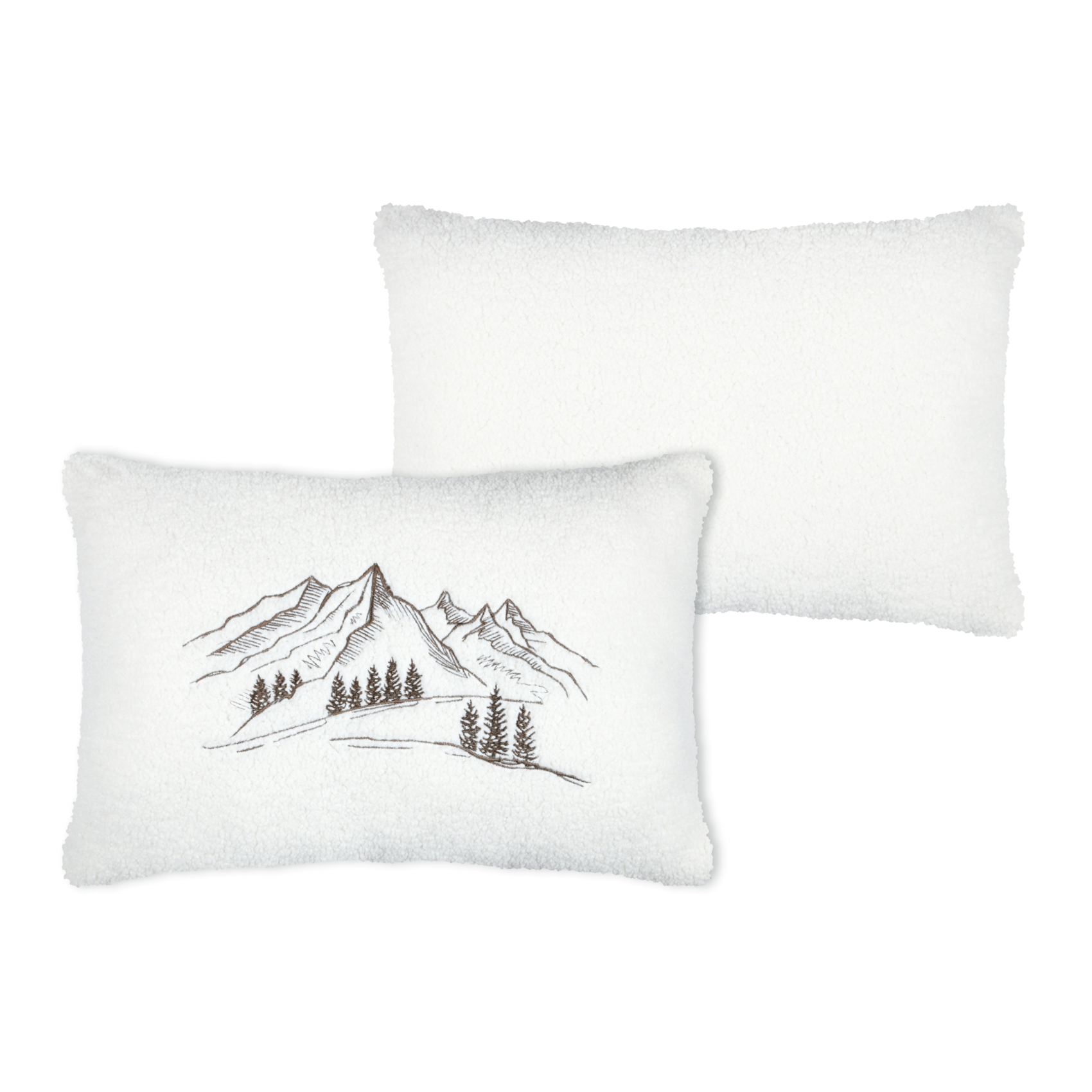 Coussin rectangulaire en bouclette à motif montagne — vue 5