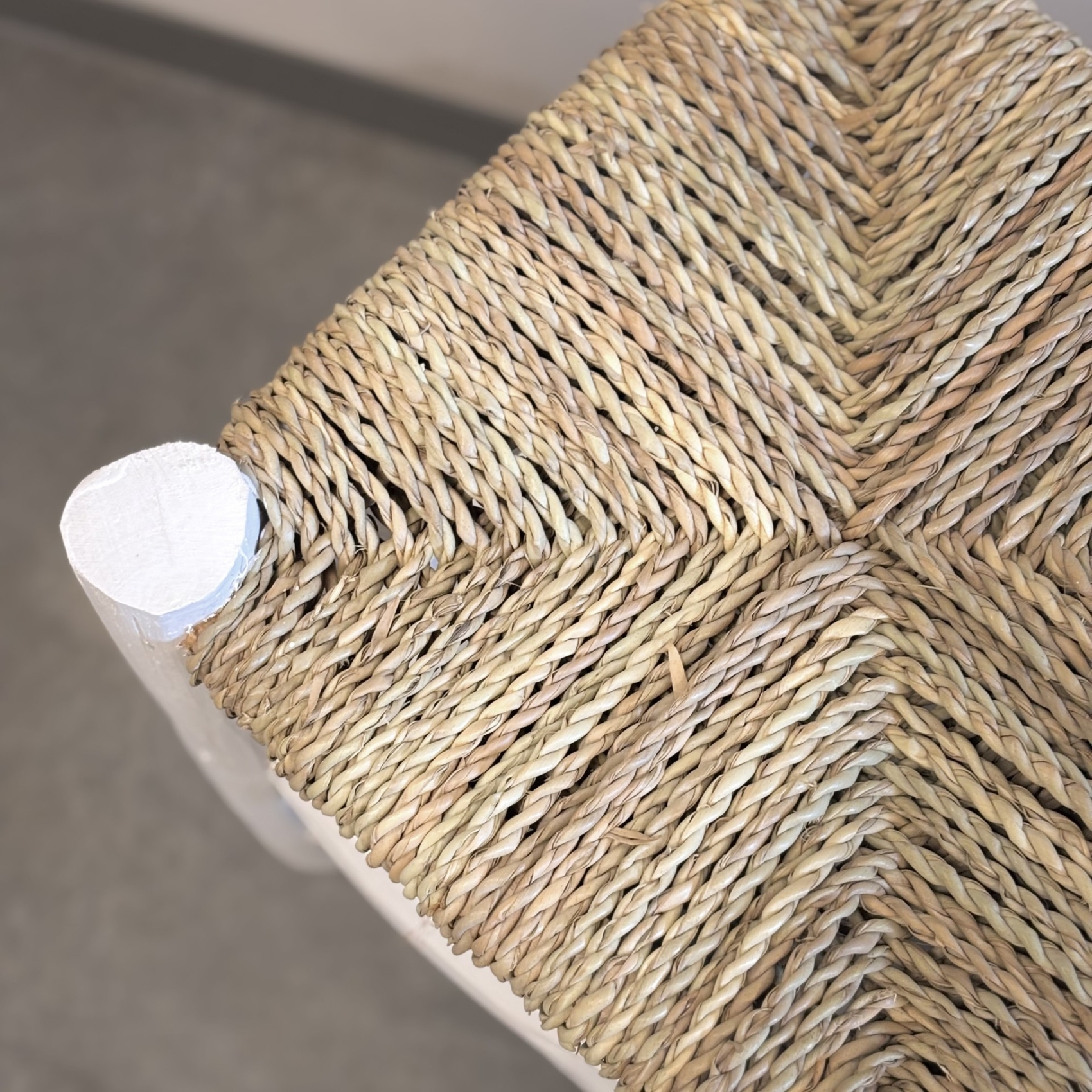 Tabouret Marocain blanc en bois — vue 6
