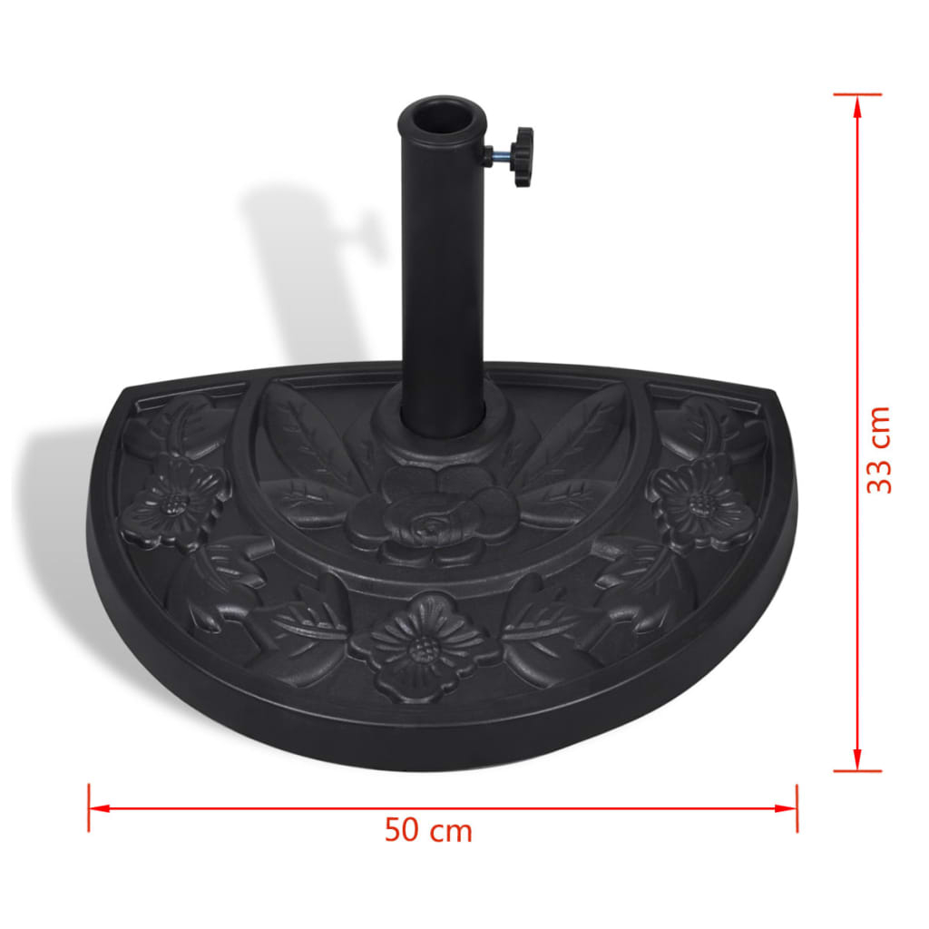 Pied de parasol demi-cercle fleurs — vue 3