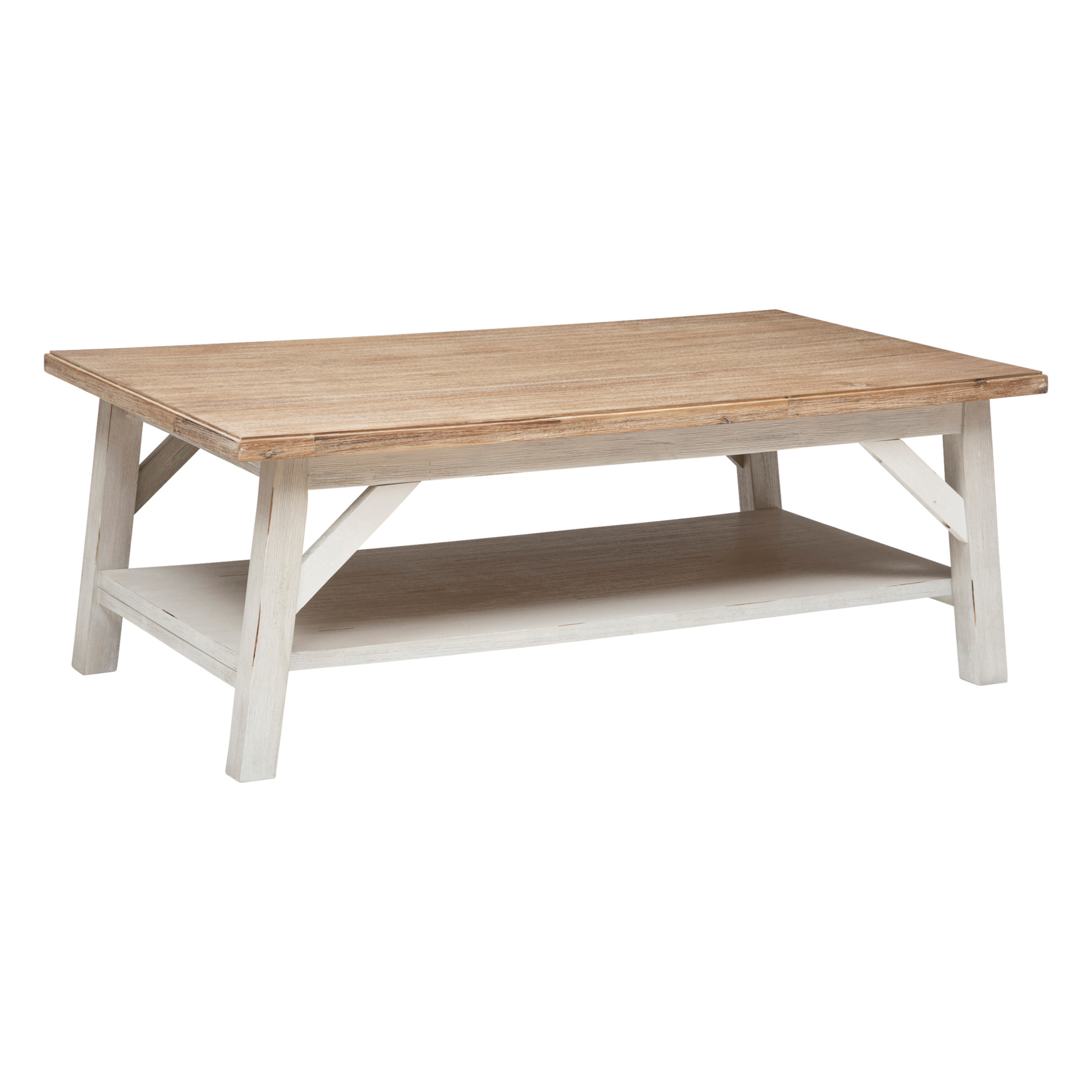 Table basse aspect bois rectangulaire
