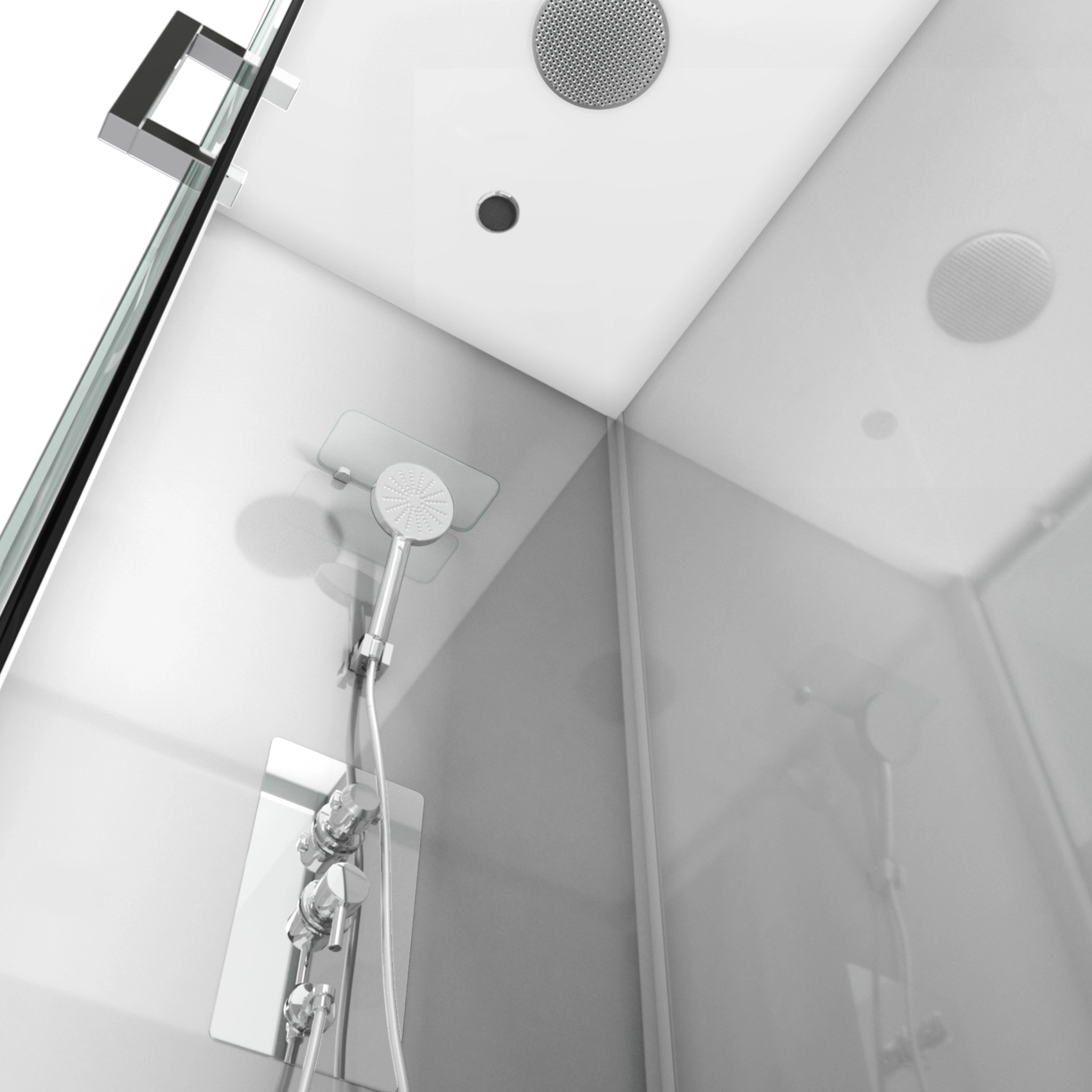 Cabine de douche rectangulaire à bandes laquées — vue 4