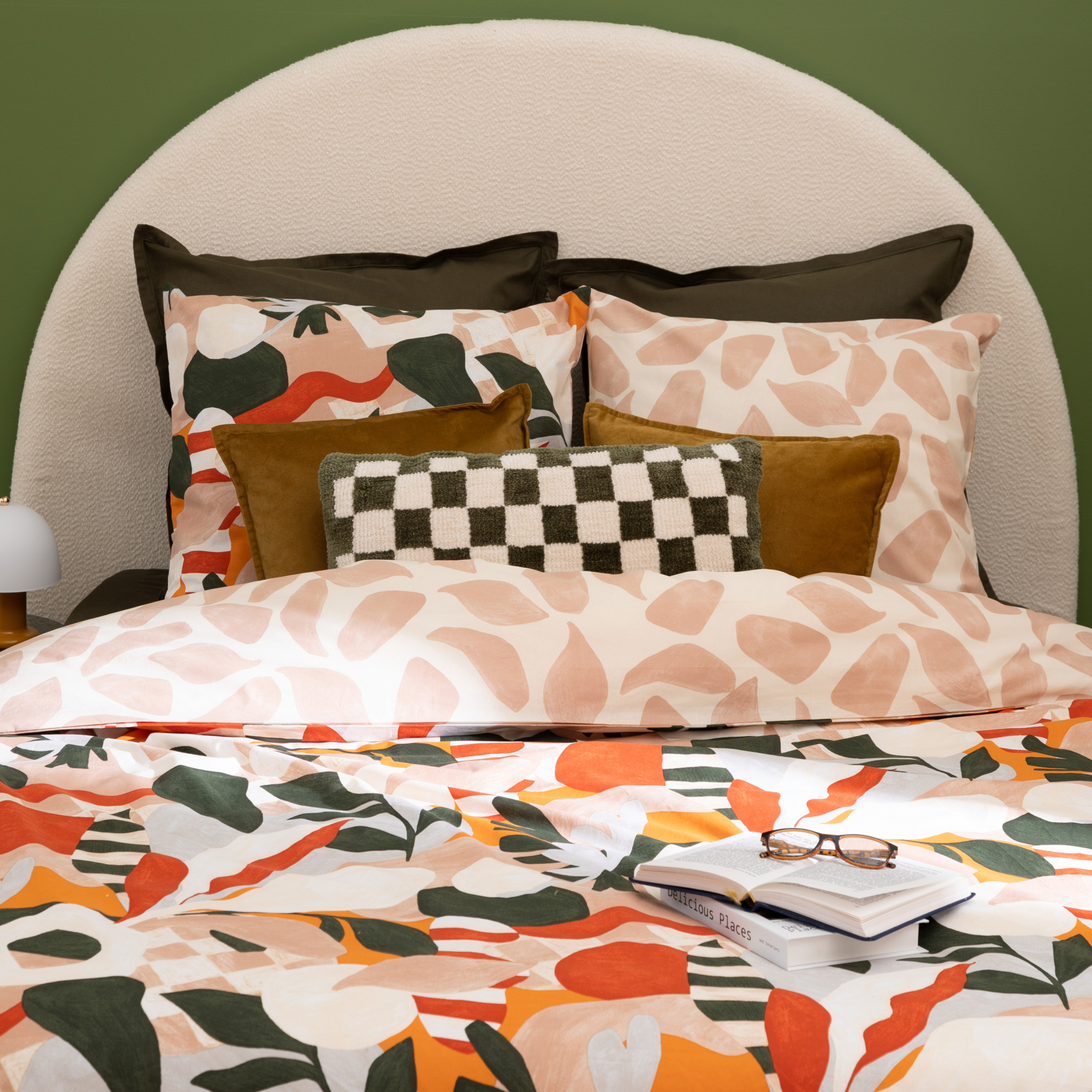 Parure de lit réversible en coton imprimé végétal — vue 3