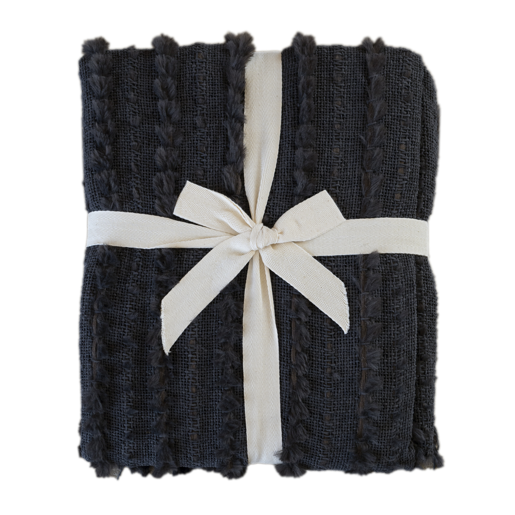 Plaid en chenille texturée avec franges — vue 5