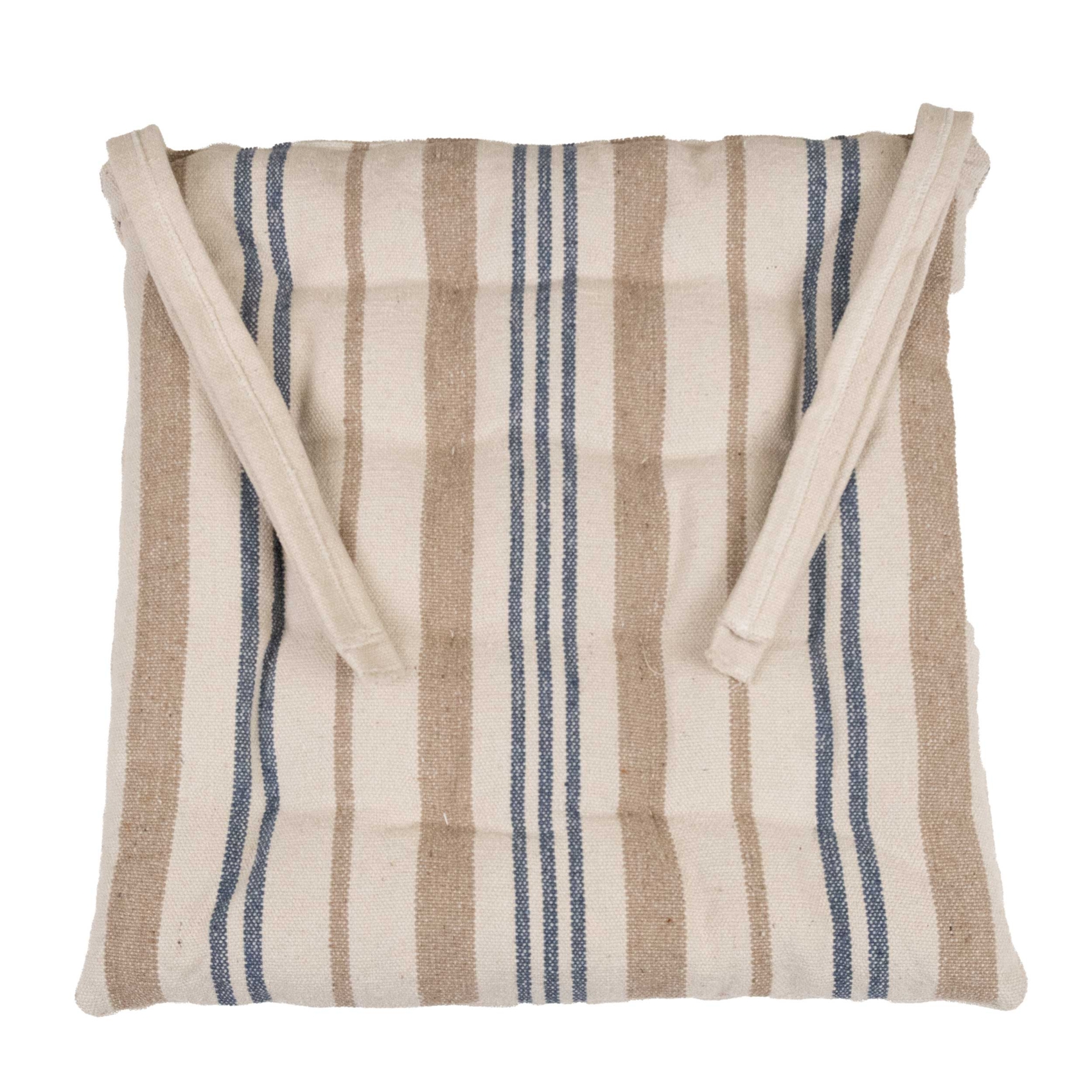 Galette de chaise matelassée à rayures en toile canevas — vue 5