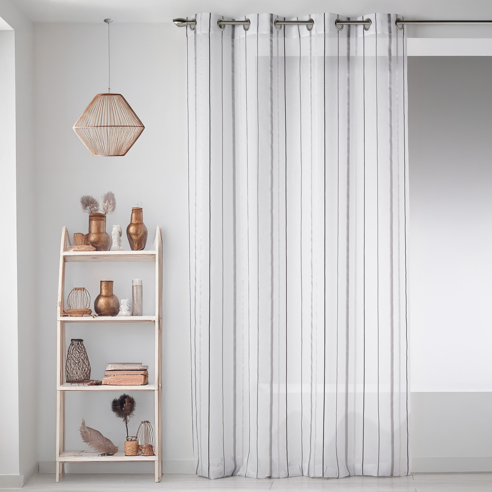 Voilage en Etamine avec Rayures Verticales — vue 3