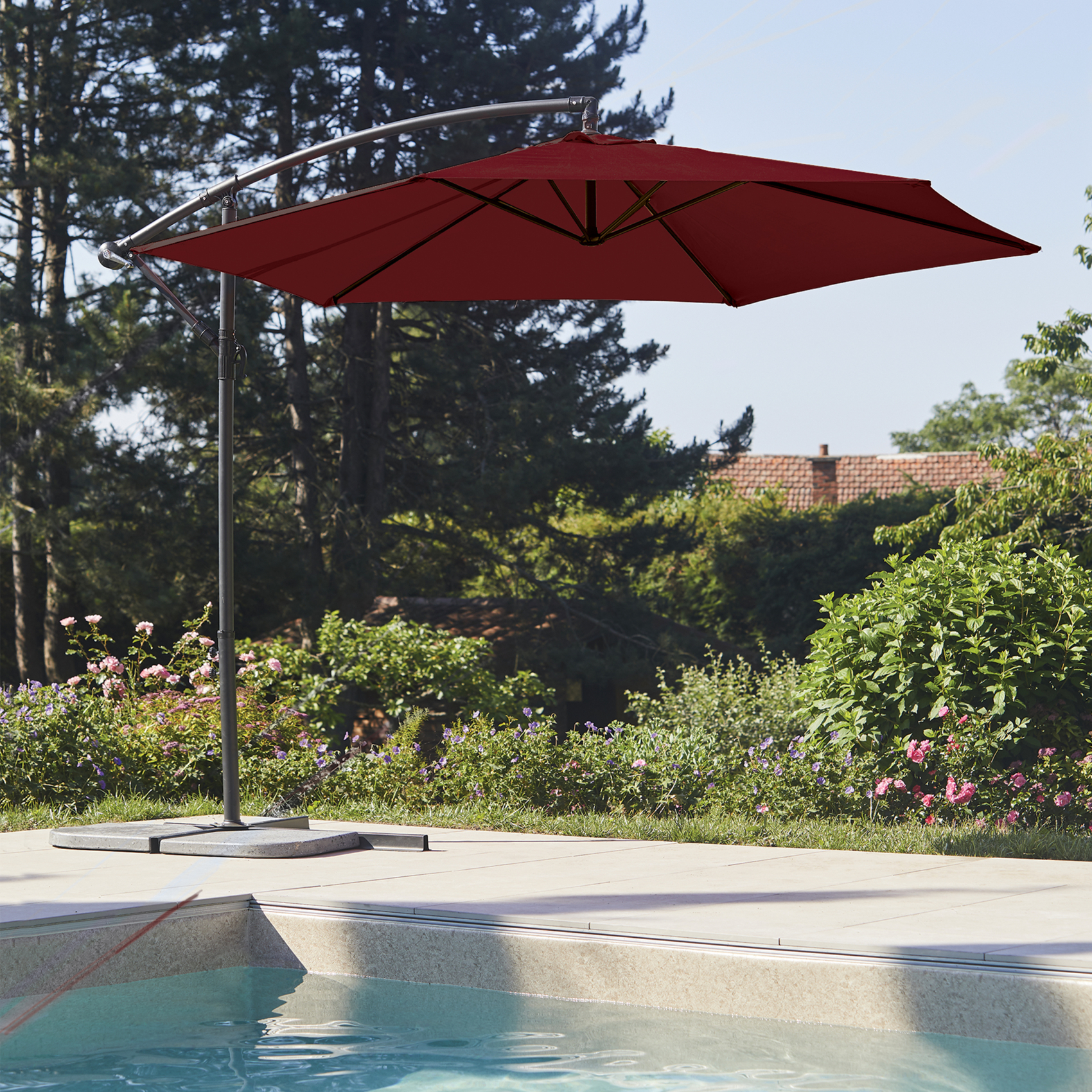 Parasol Ø 3 m Mat Déporté à Manivelle — vue 5
