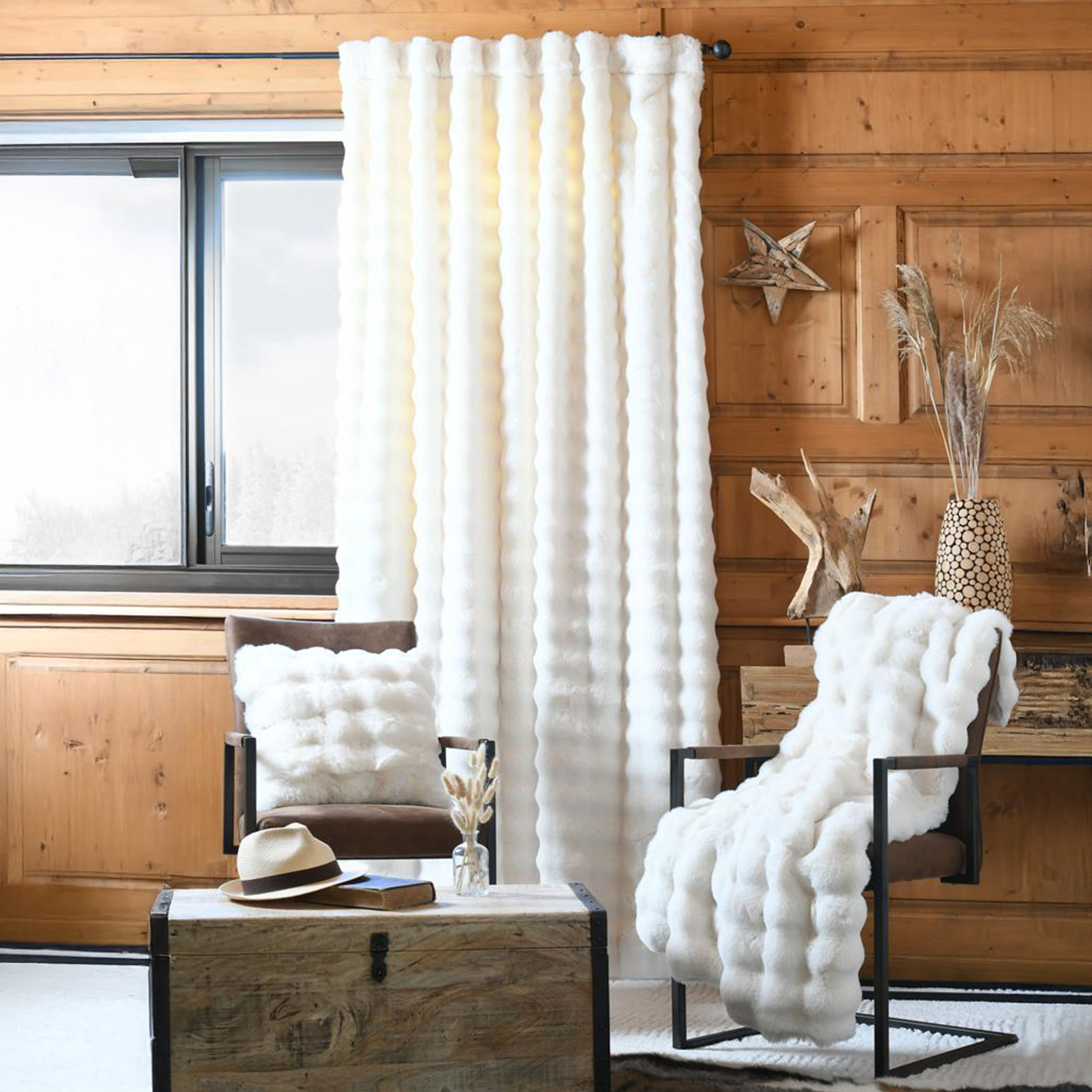 Rideau imitation fourrure ultra doux