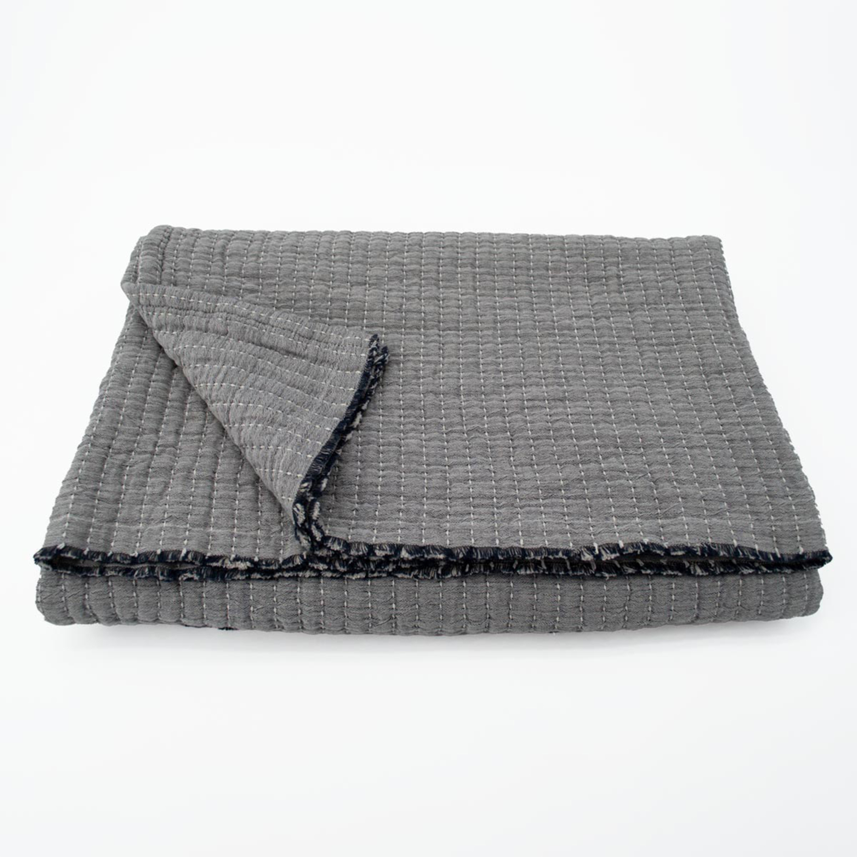 Dessus de lit en coton lavé matelassé boutis