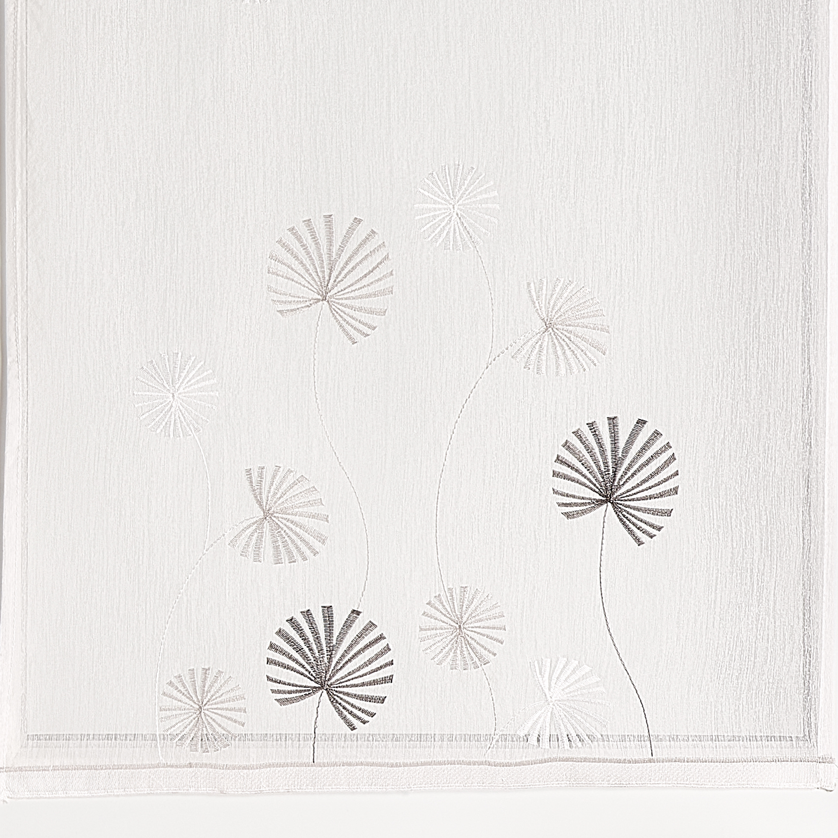 Paire de voilage en étamine brodée ton sur ton — vue 3