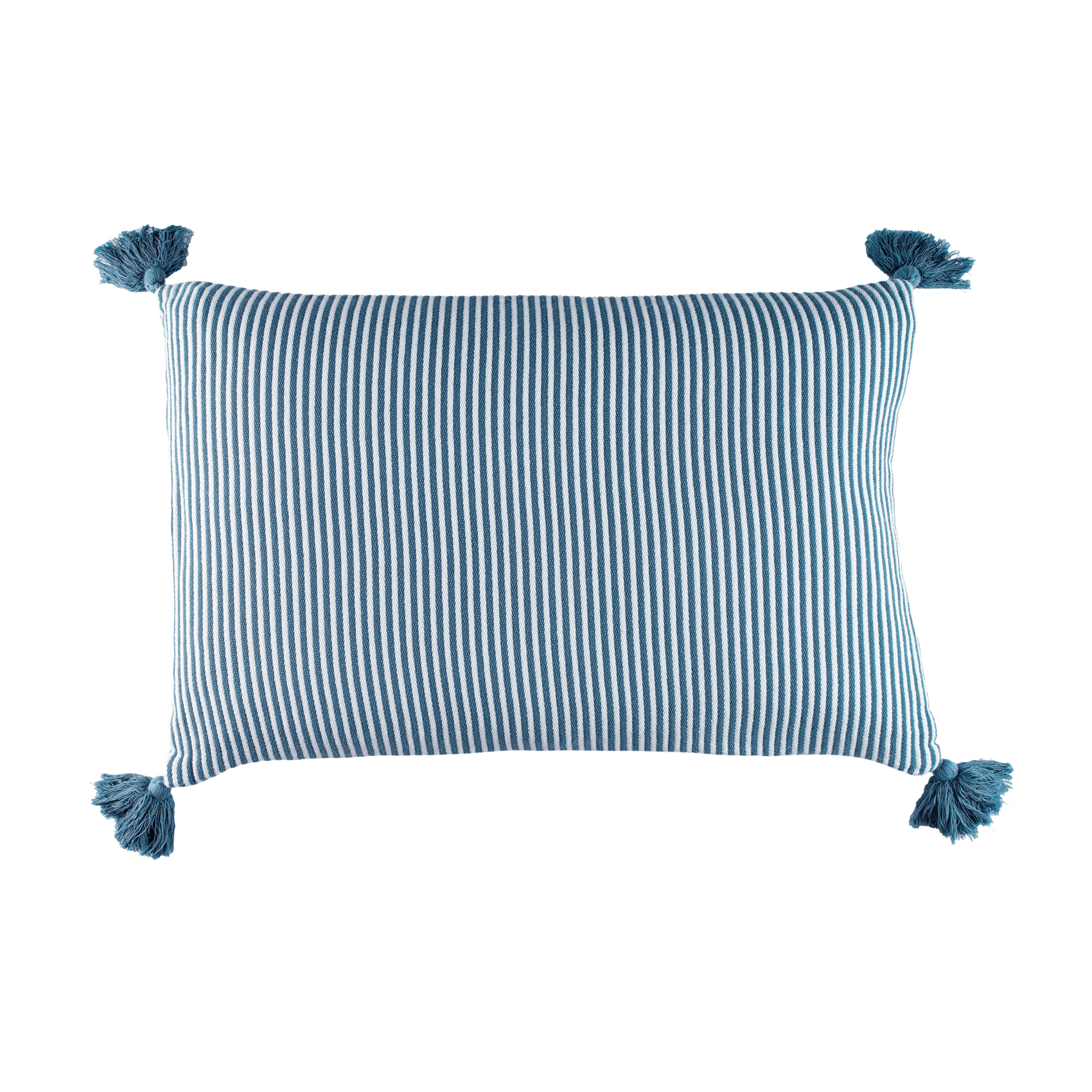 Coussin rayé à pompons — vue 4