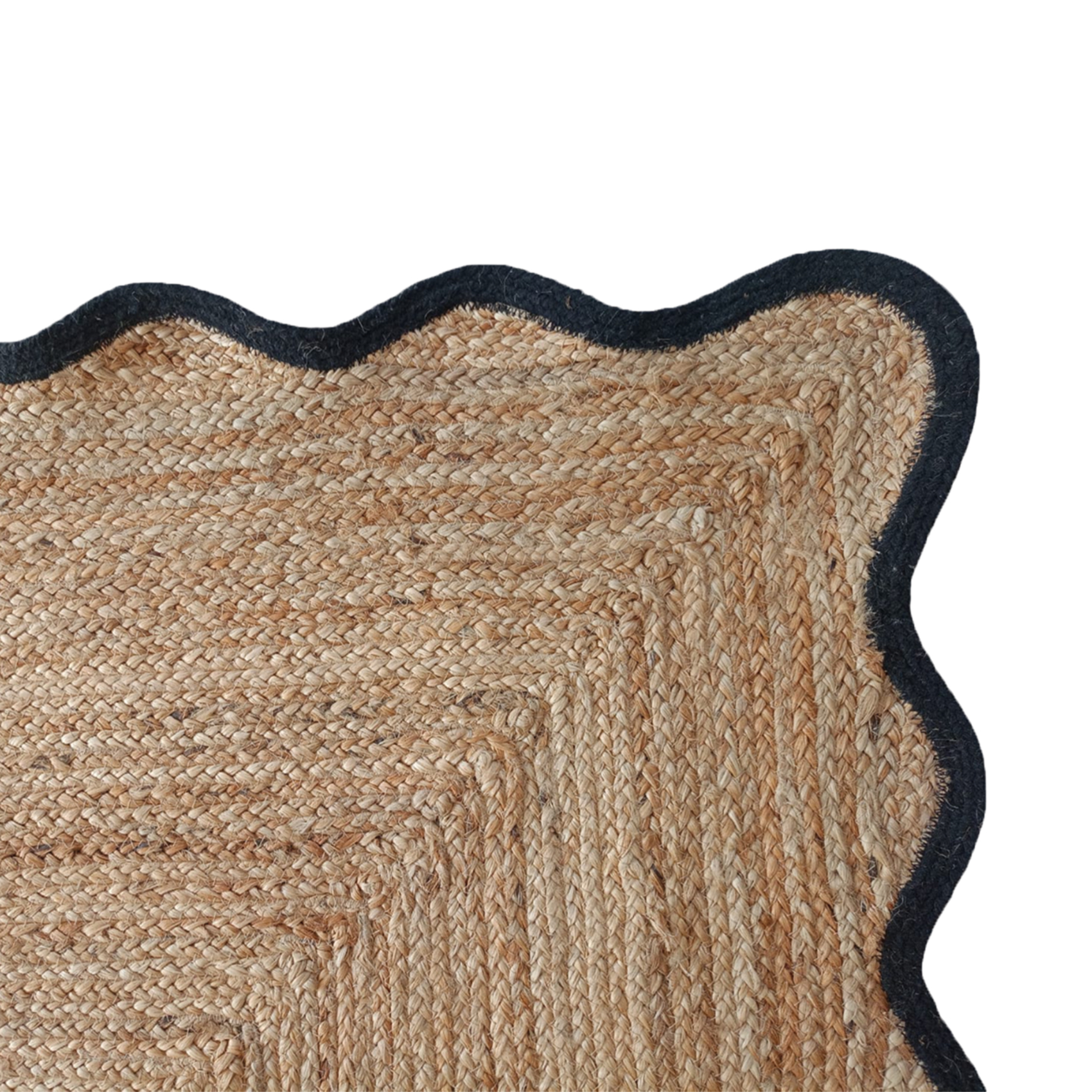 Tapis de salon tressé avec finition ondulée — vue 5