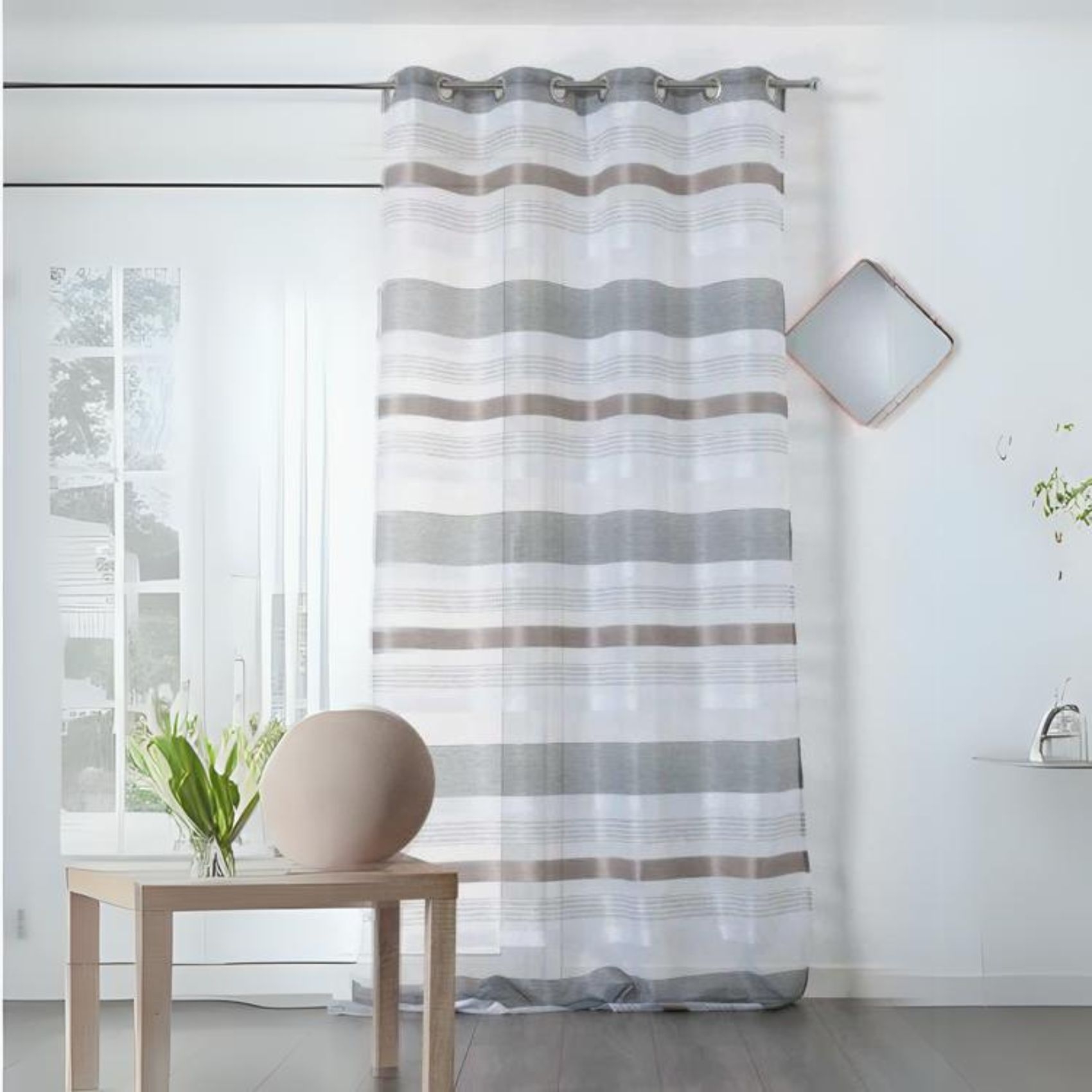 Voilage à Jeux de Rayures Colorées — vue 4