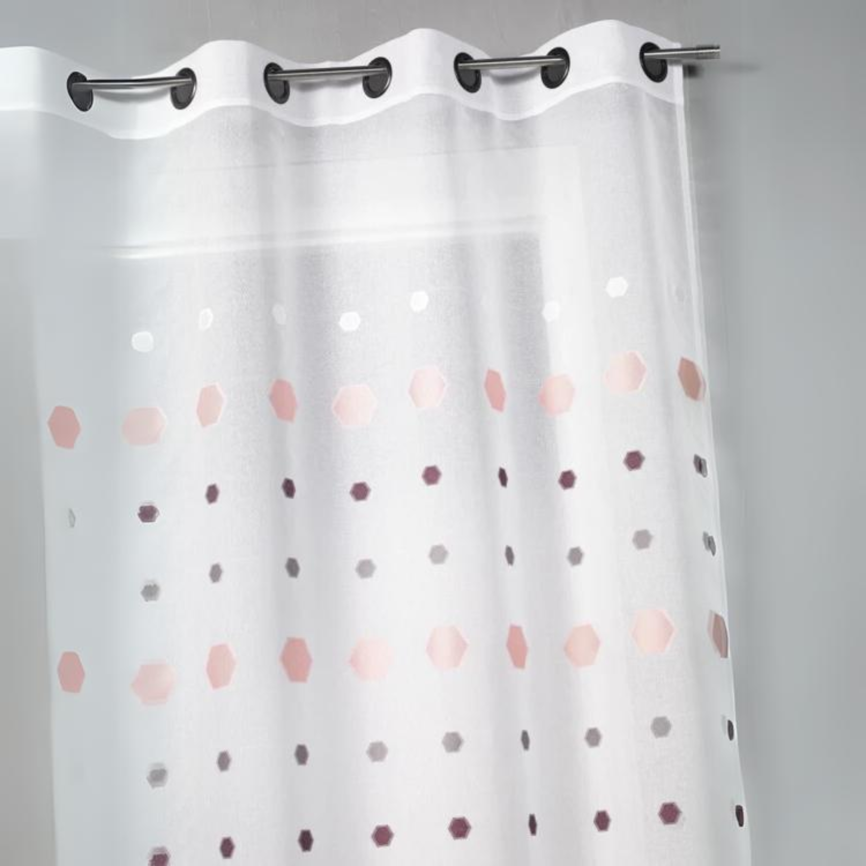 Voilage jacquard imprimés hexagonaux