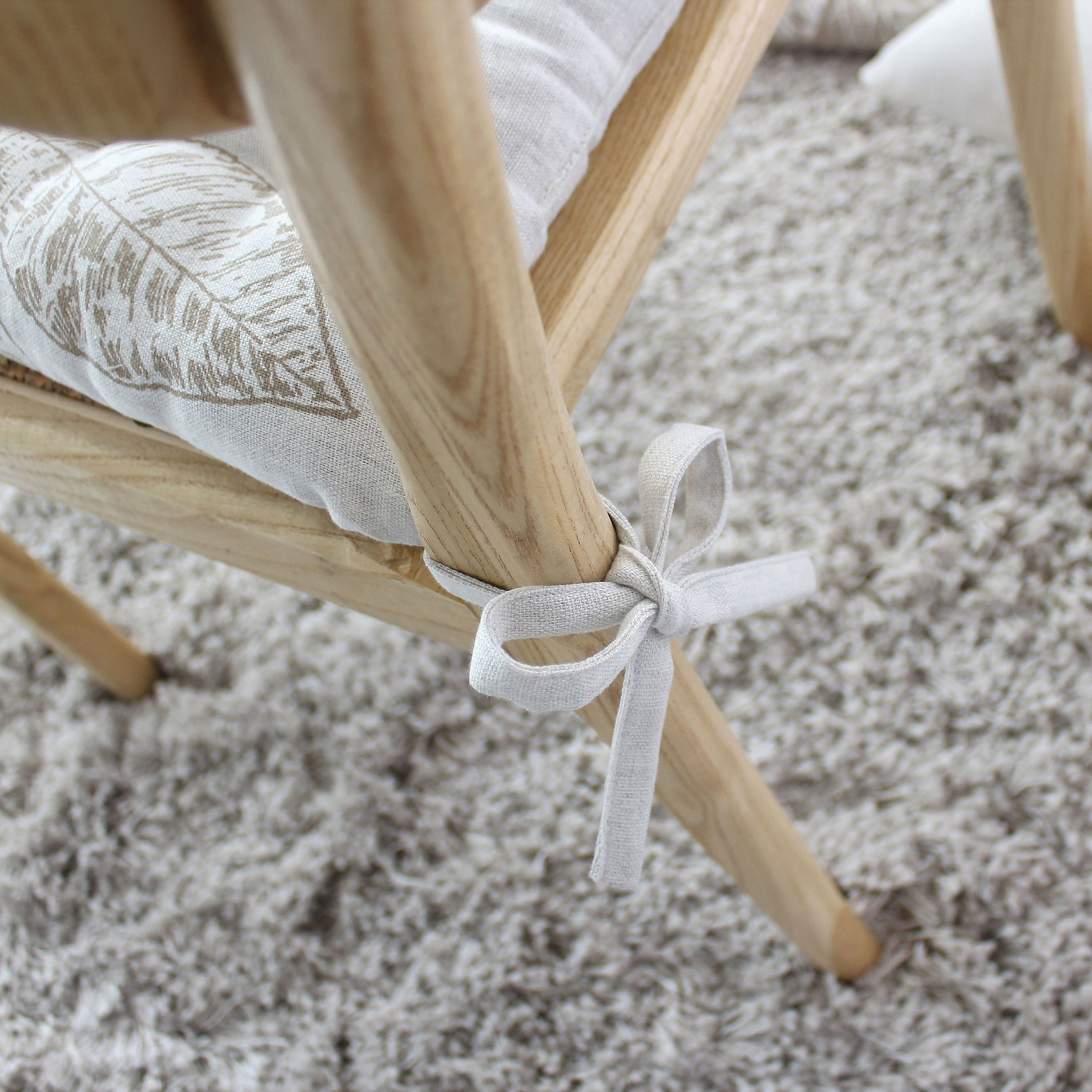 Galette de chaise piquée motif nature — vue 3