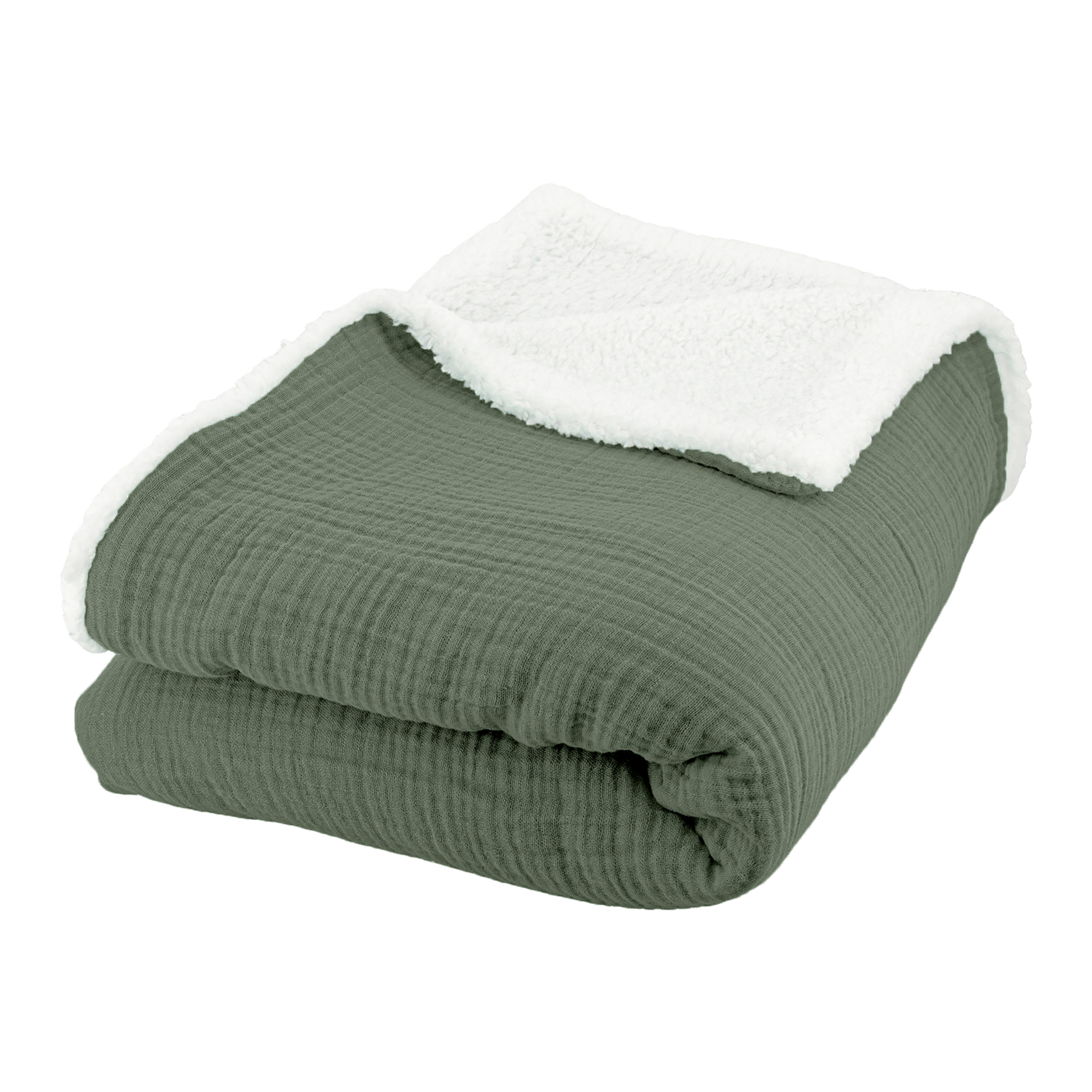 Plaid sherpa et gaze de coton