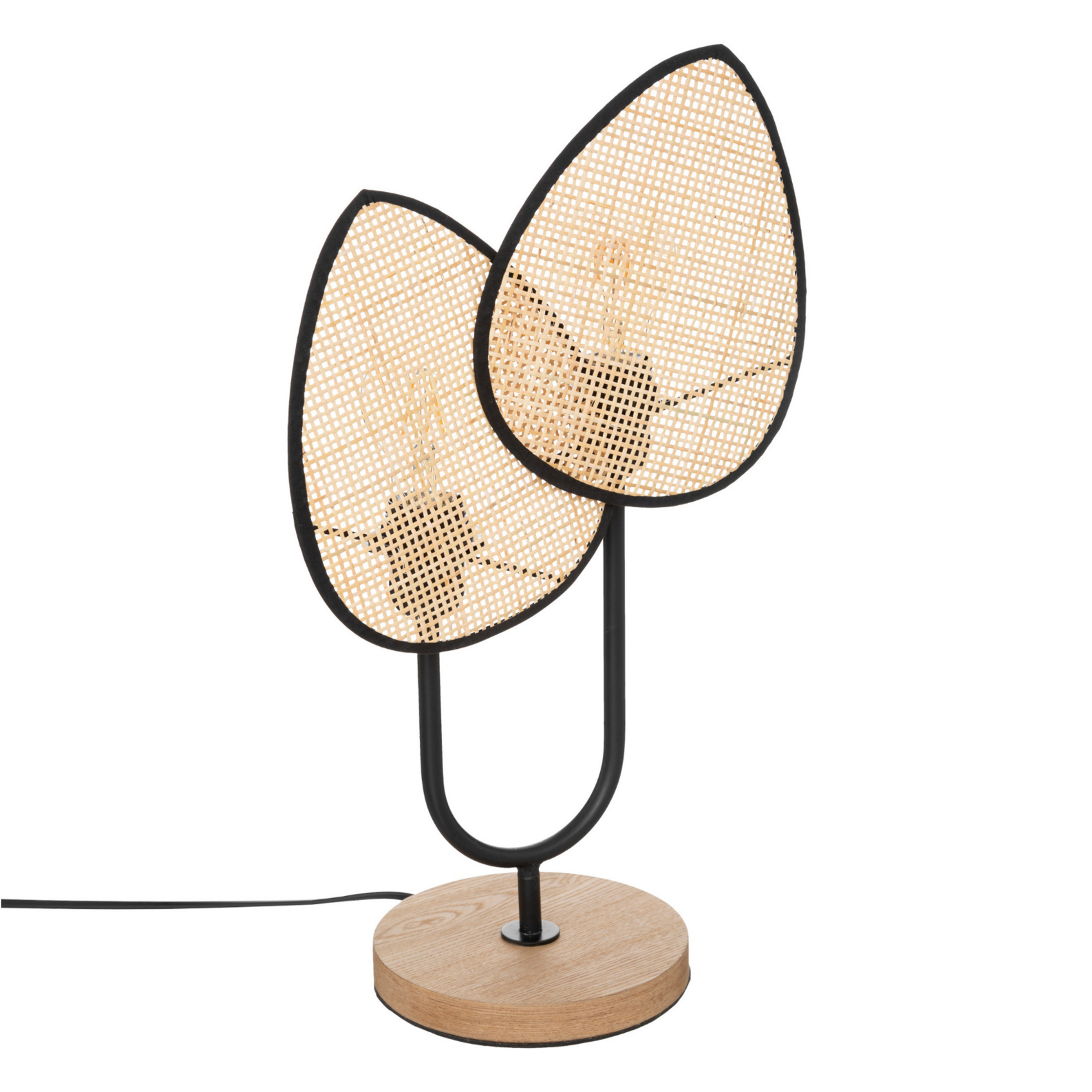 Lampe en forme de feuilles en rotin