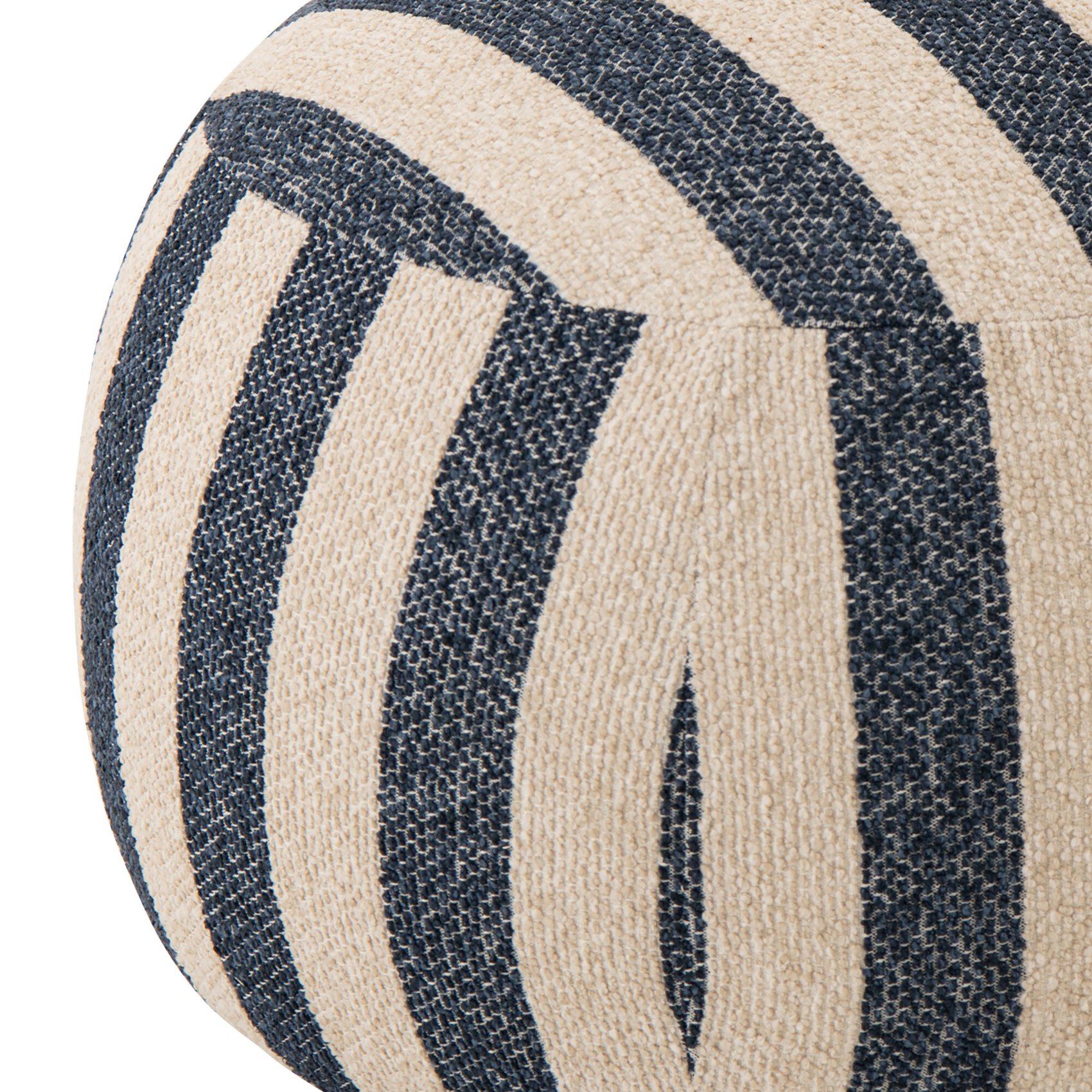 Pouf rond en tissu rayé — vue 4