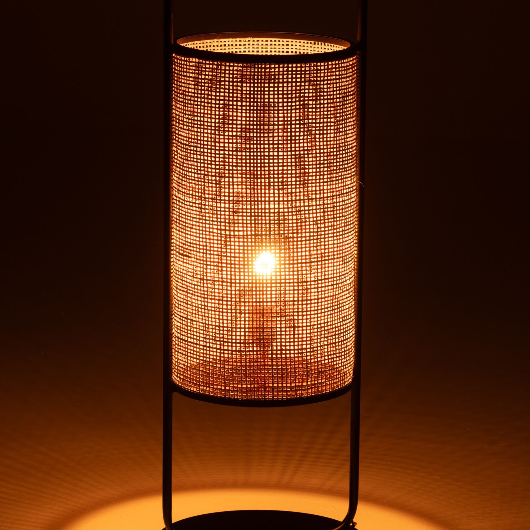 Lampe sur pied en métal et rotin — vue 6