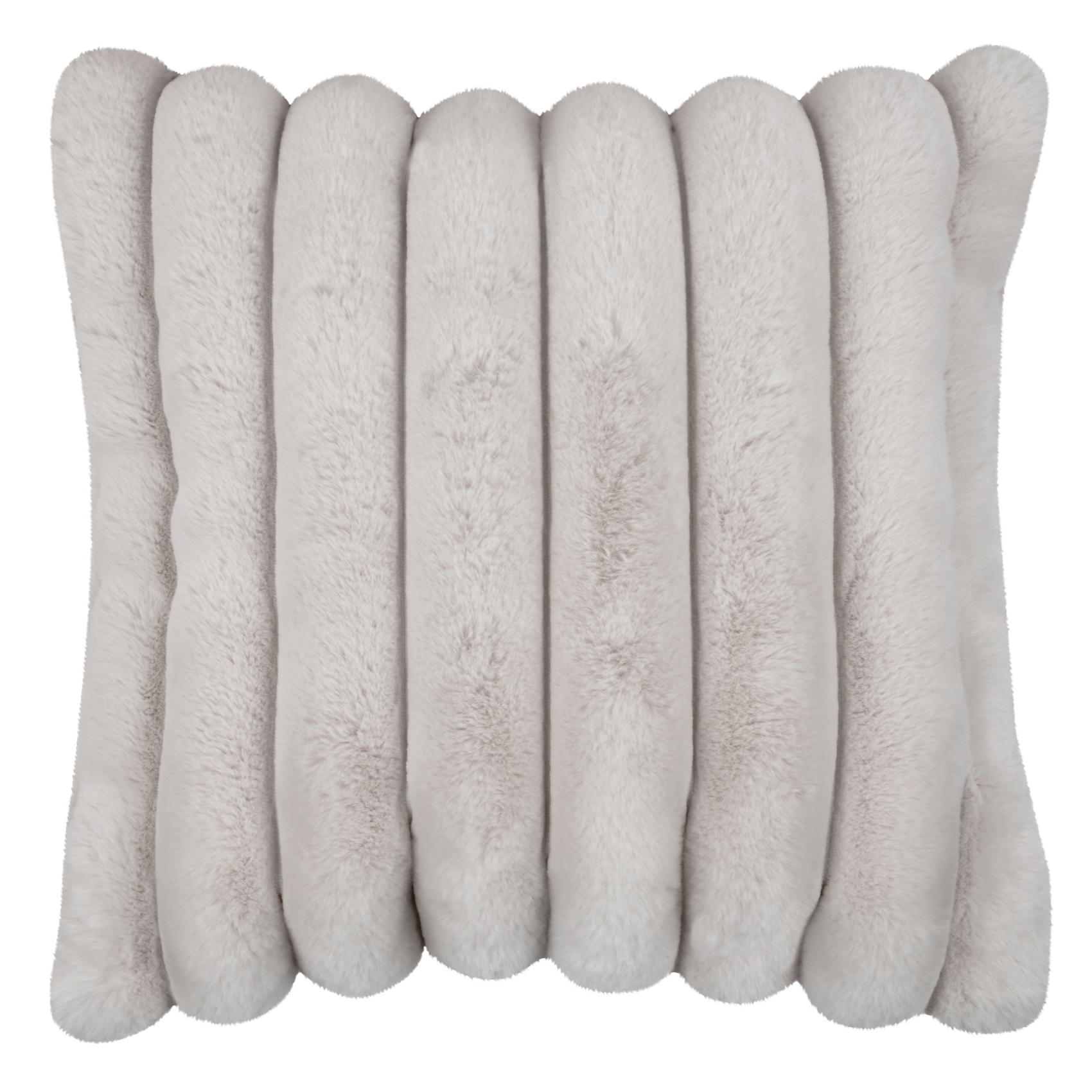 Coussin en imitation fourrure ultra douce à bandes
