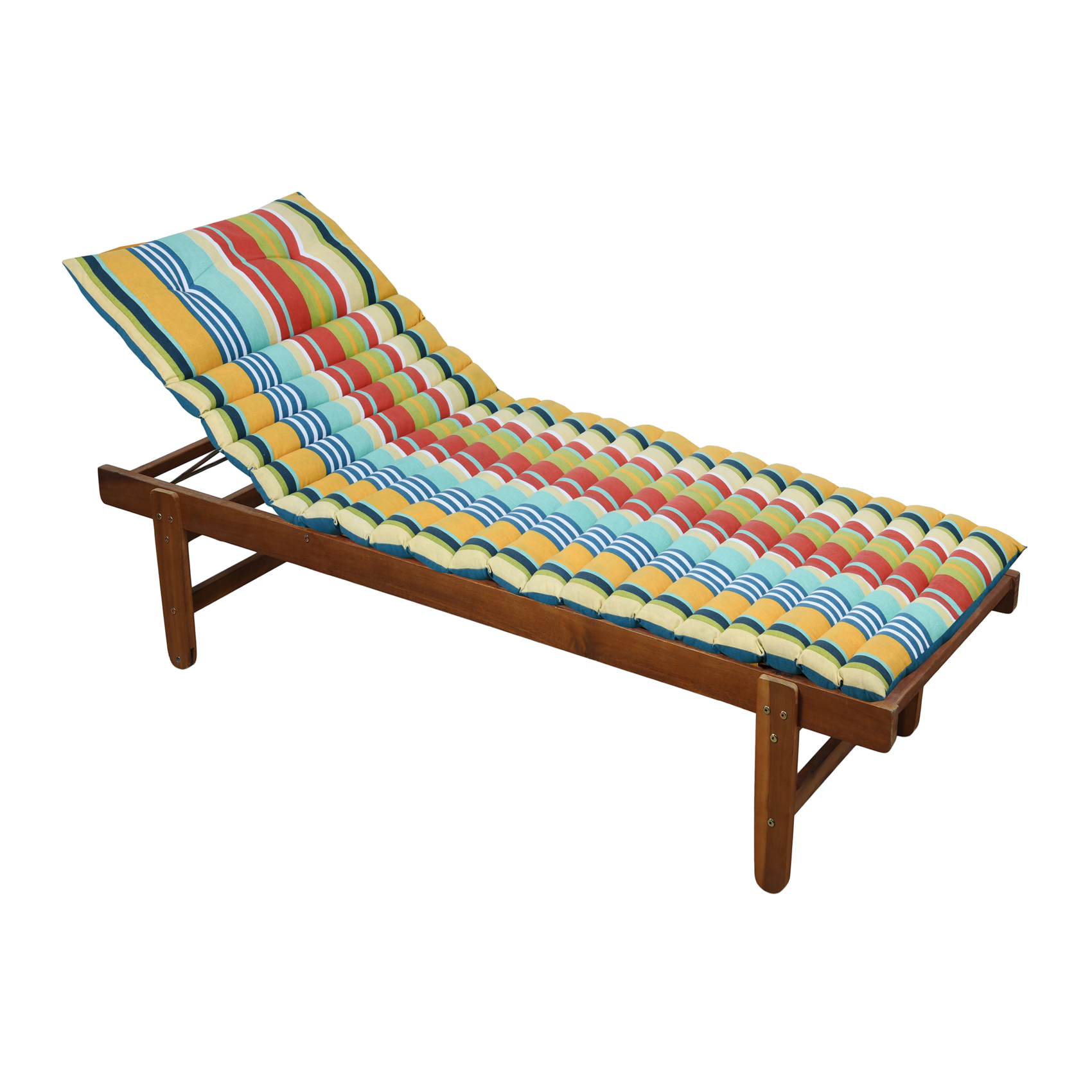 Matelas bain de soleil polycoton matelassé rayures