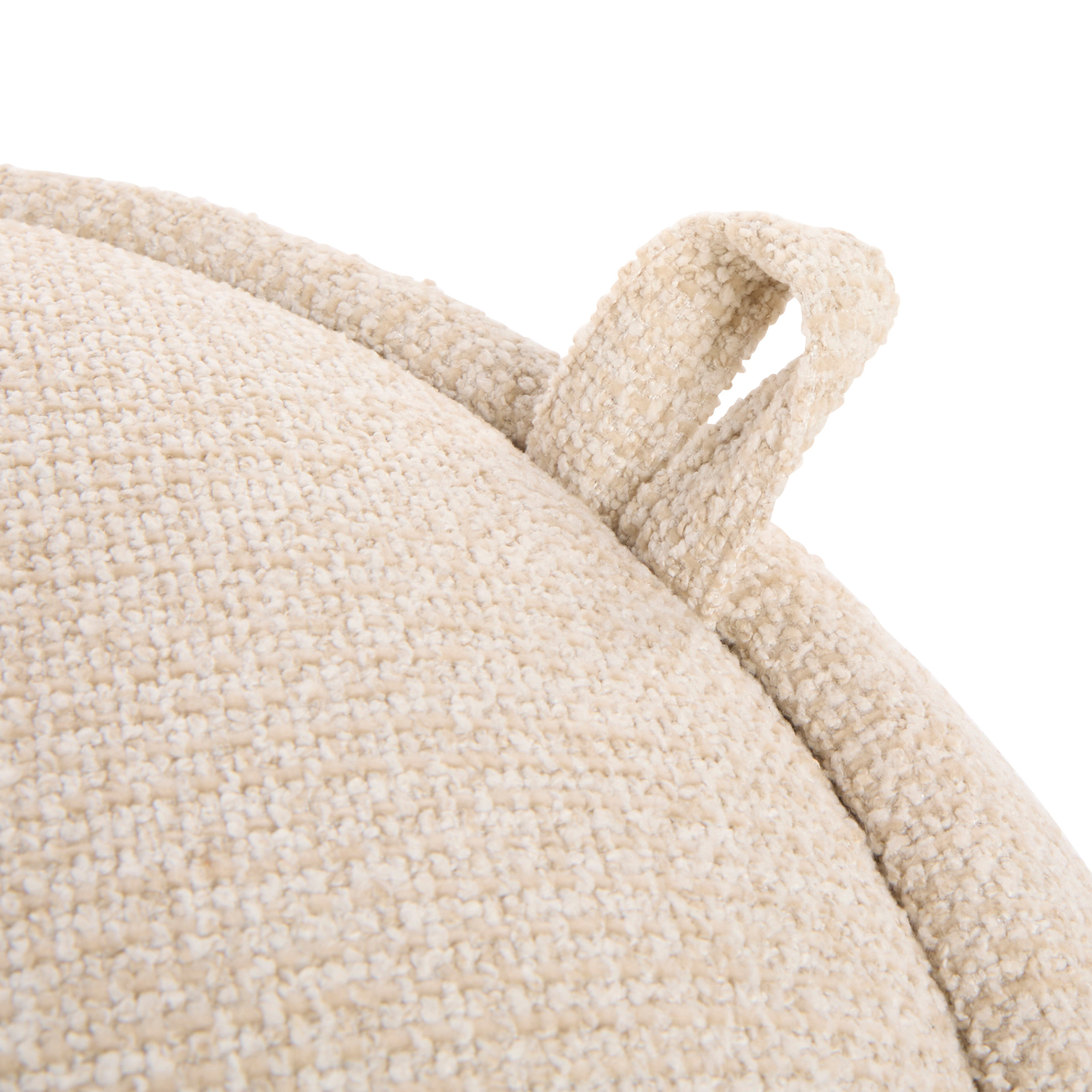 Pouf coffre rond en bois bouclette — vue 5