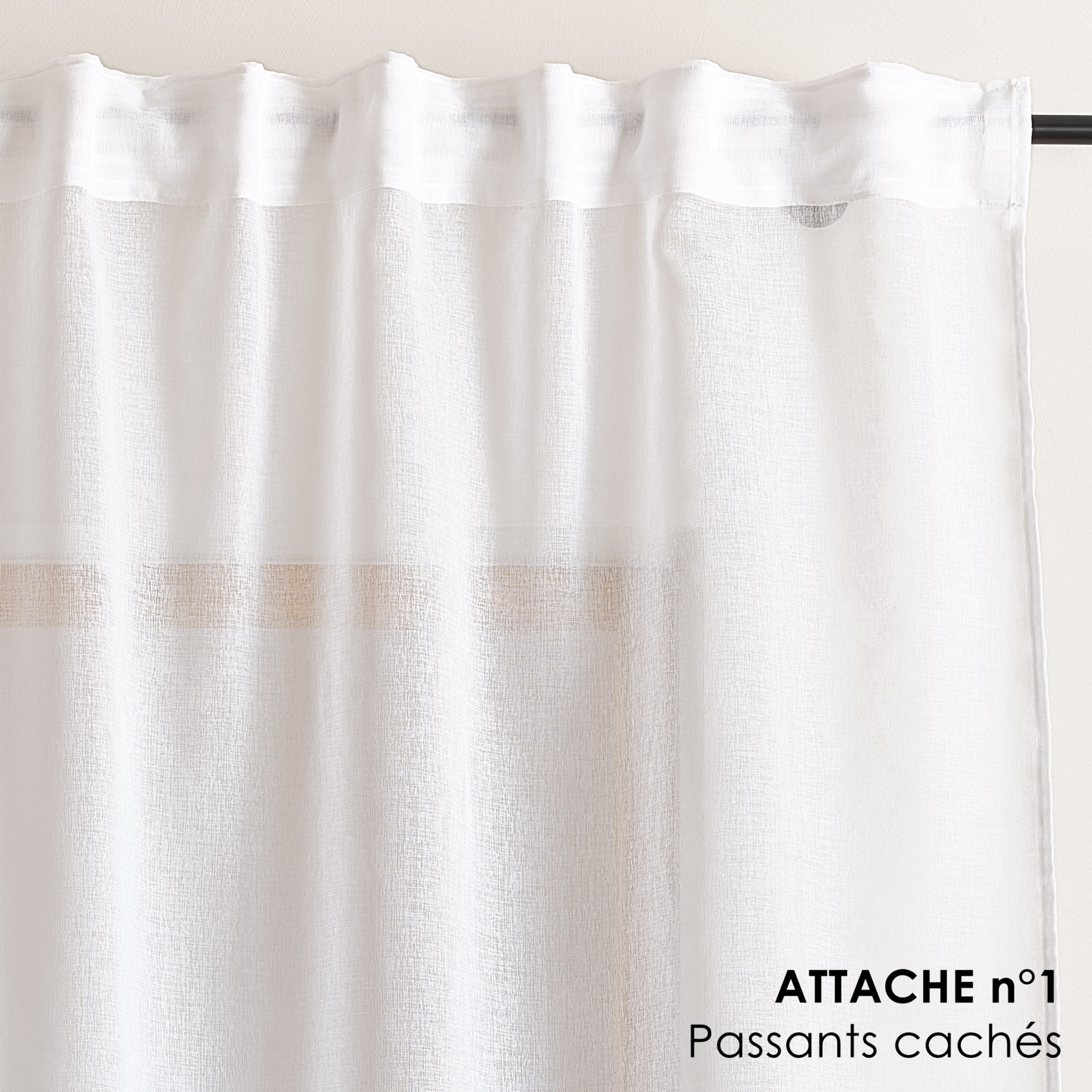 Voilage accroche 3-en-1 bicolore LUZ — vue 5