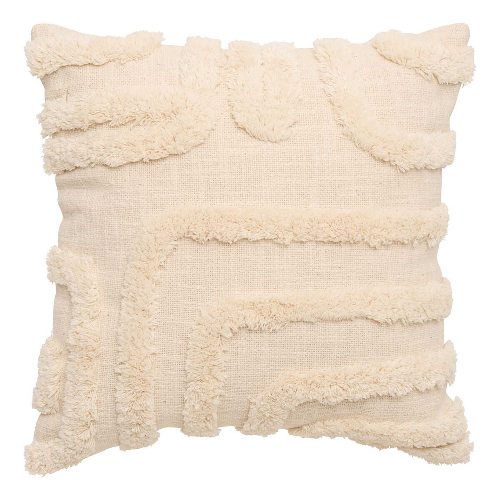 Coussin décoratif tufté en coton à motifs en relief