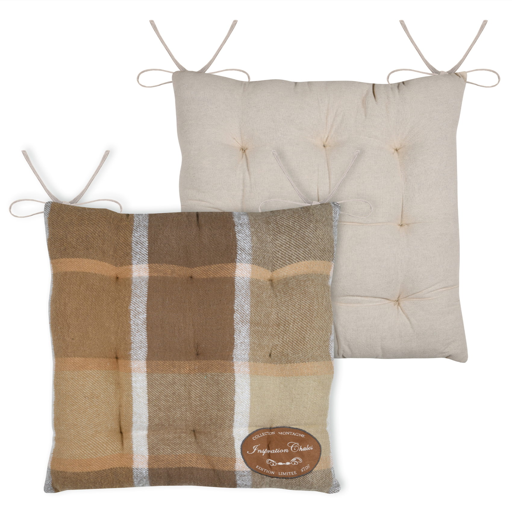 Galette de chaise à carreaux chalet — vue 4